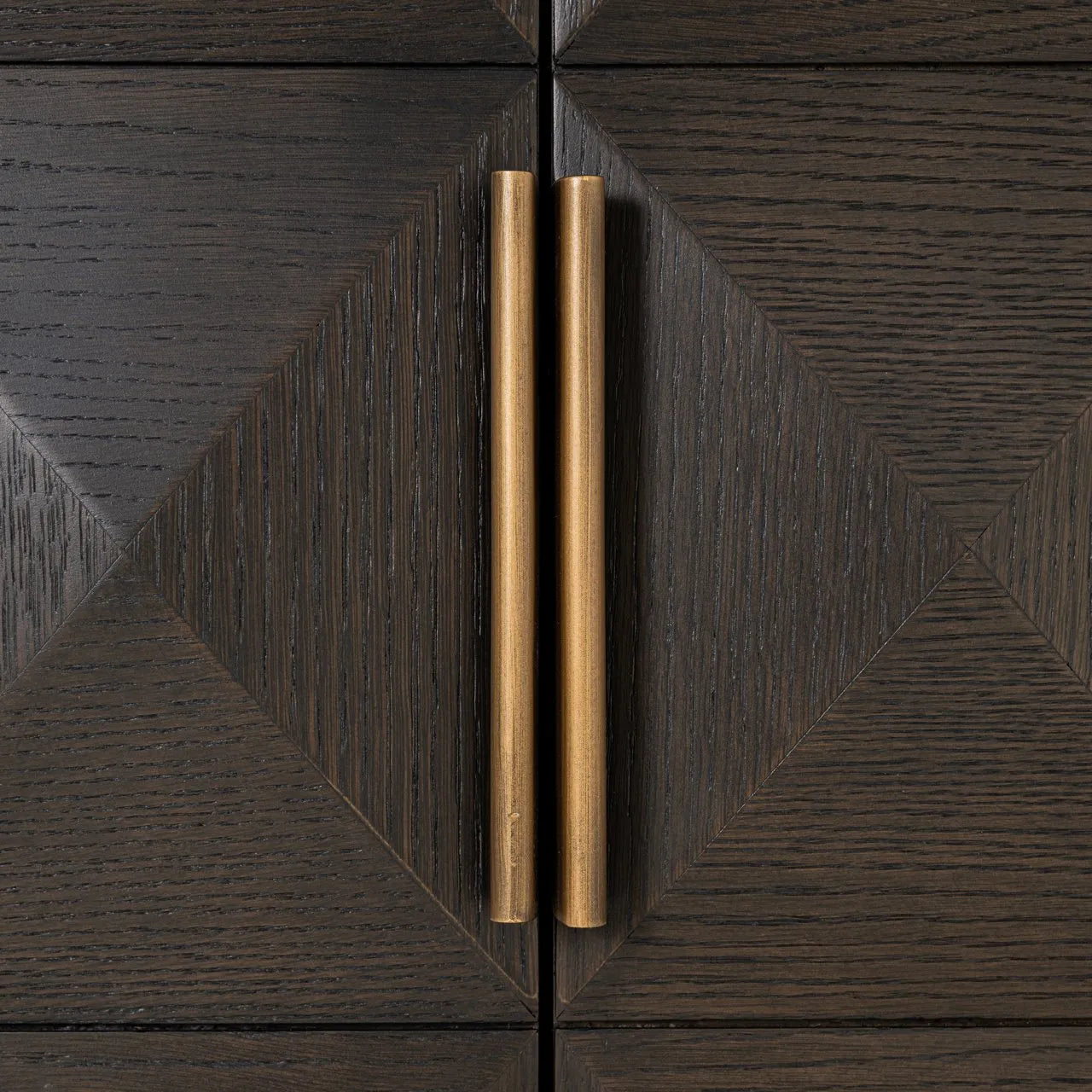 Richmond Interiors Claremont Brown Oak Wood & Travertine Sideboard