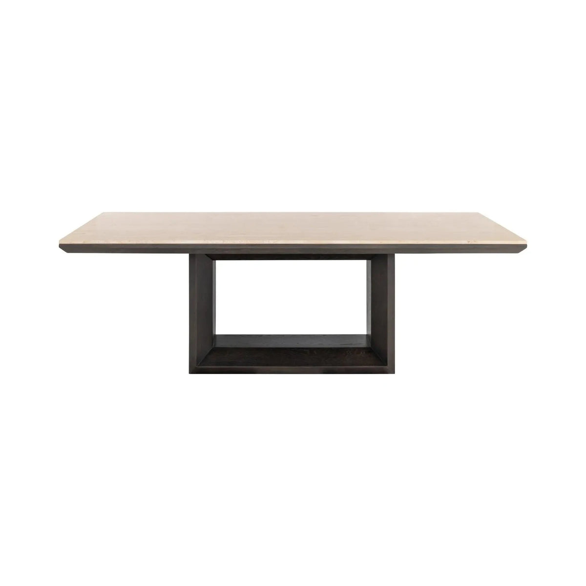 Richmond Interiors Claremont Brown Oak Wood & Travertine Dining Table 230cm