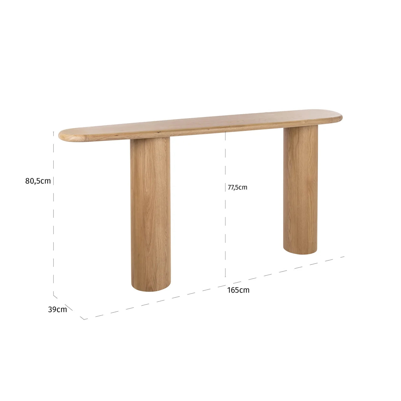 Richmond Interiors Oakley Carved Natural Oak Wood Console Table