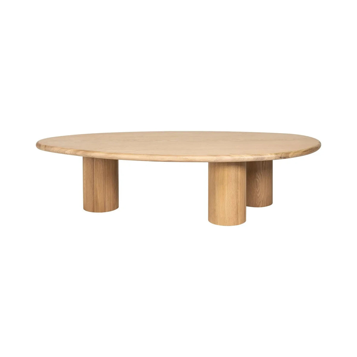 Richmond Interiors Oakley Carved Natural Oak Wood Oval Coffee Table