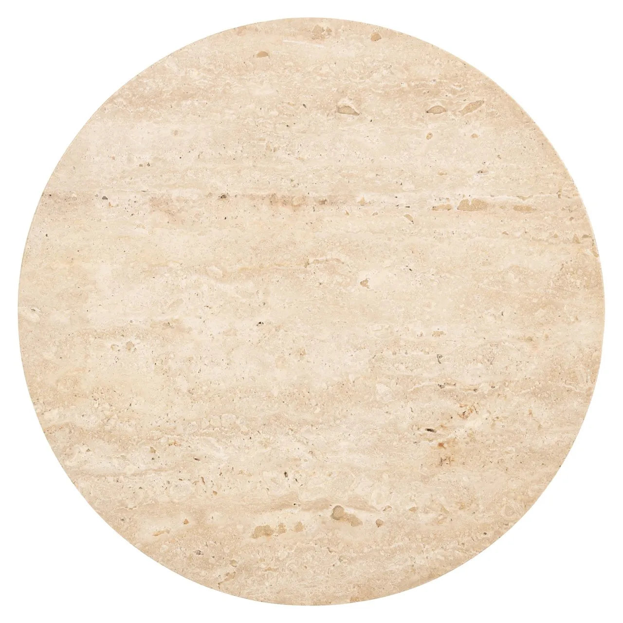 Richmond Interiors Kibo Gold & Natural Beige Travertine Side Table