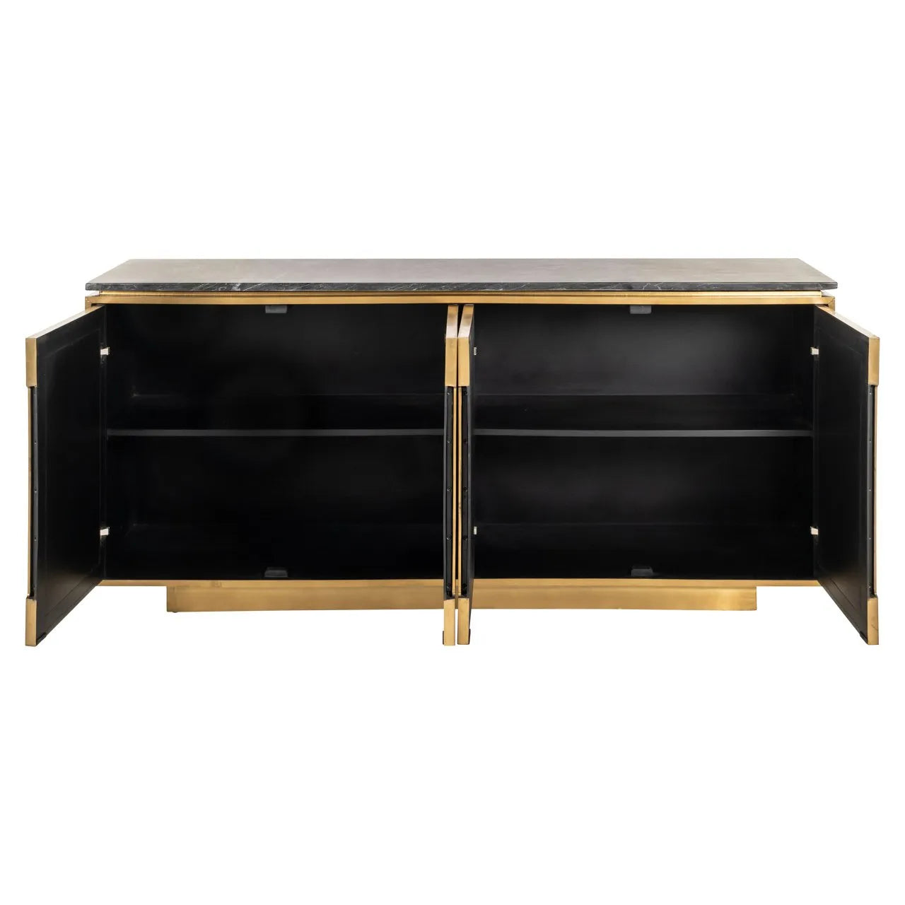 Richmond Interiors Finsbury Gold & Black Marble Sideboard