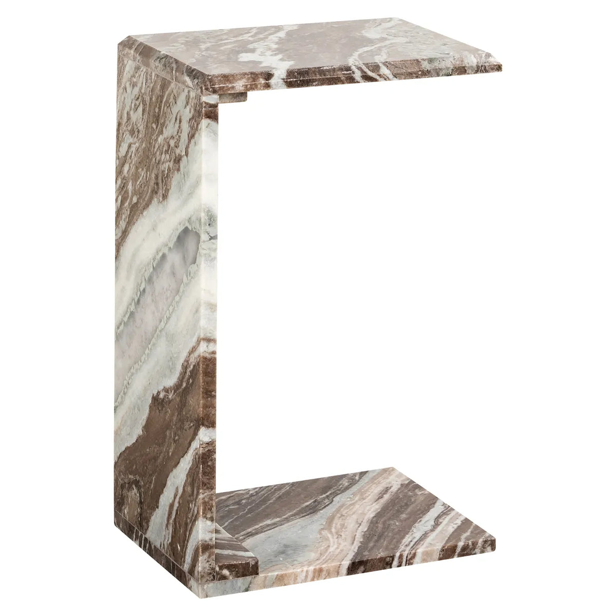 Richmond Interiors Tovek Blush Beige/Grey Toronto Marble Side Table