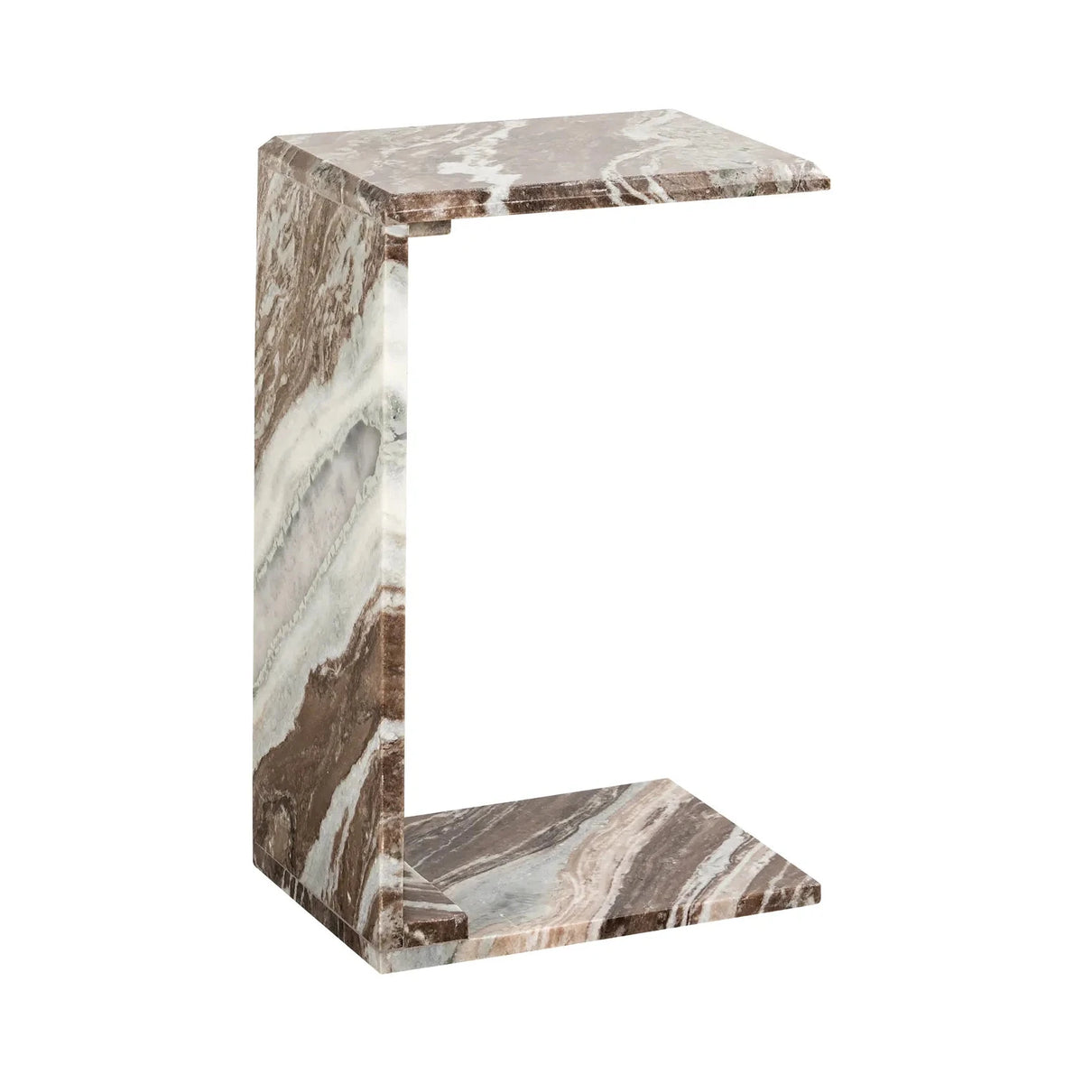 Richmond Interiors Tovek Blush Beige/Grey Toronto Marble Side Table