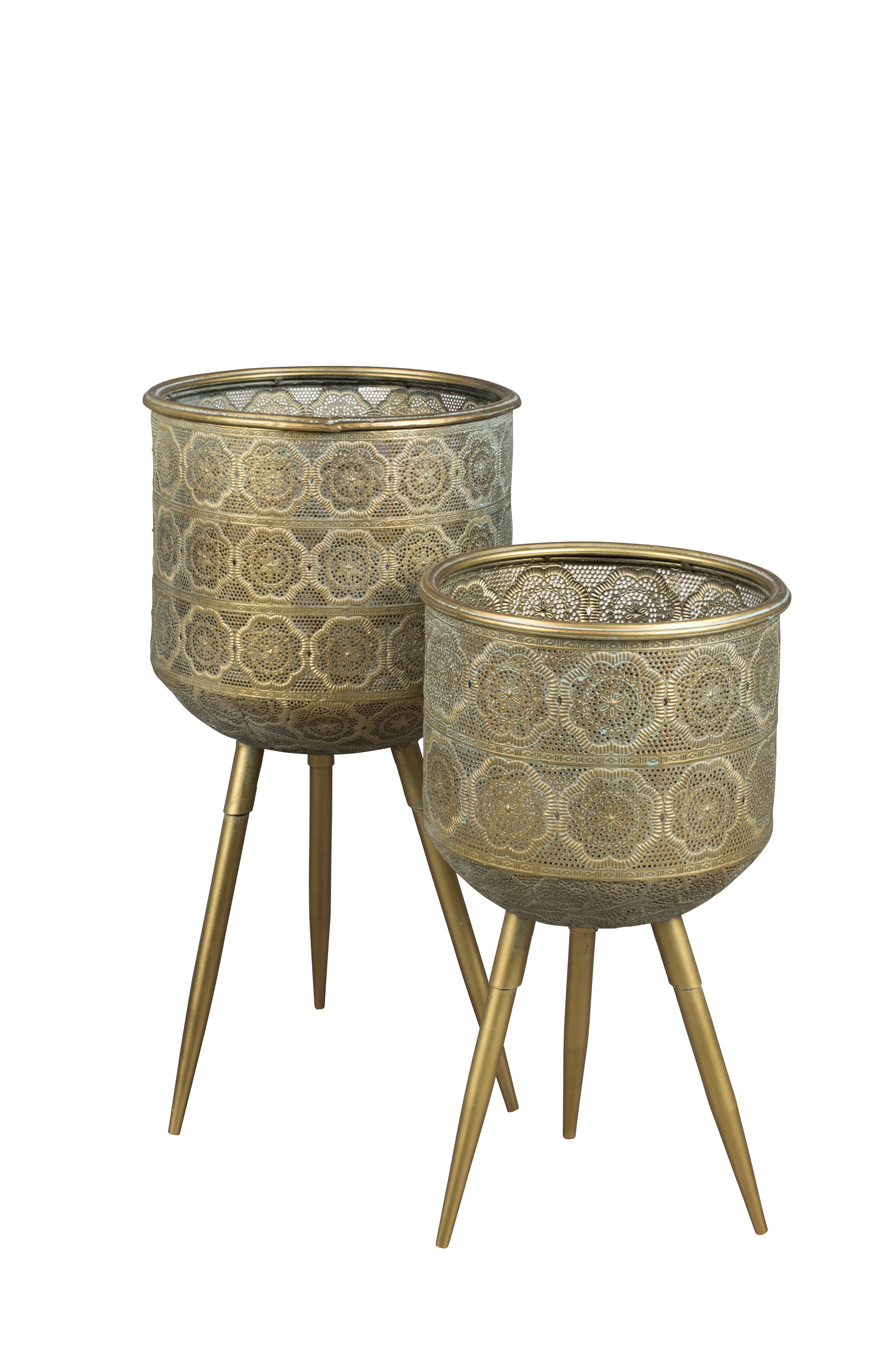 Dutchbone Botanique Green & Gold Planter Medium