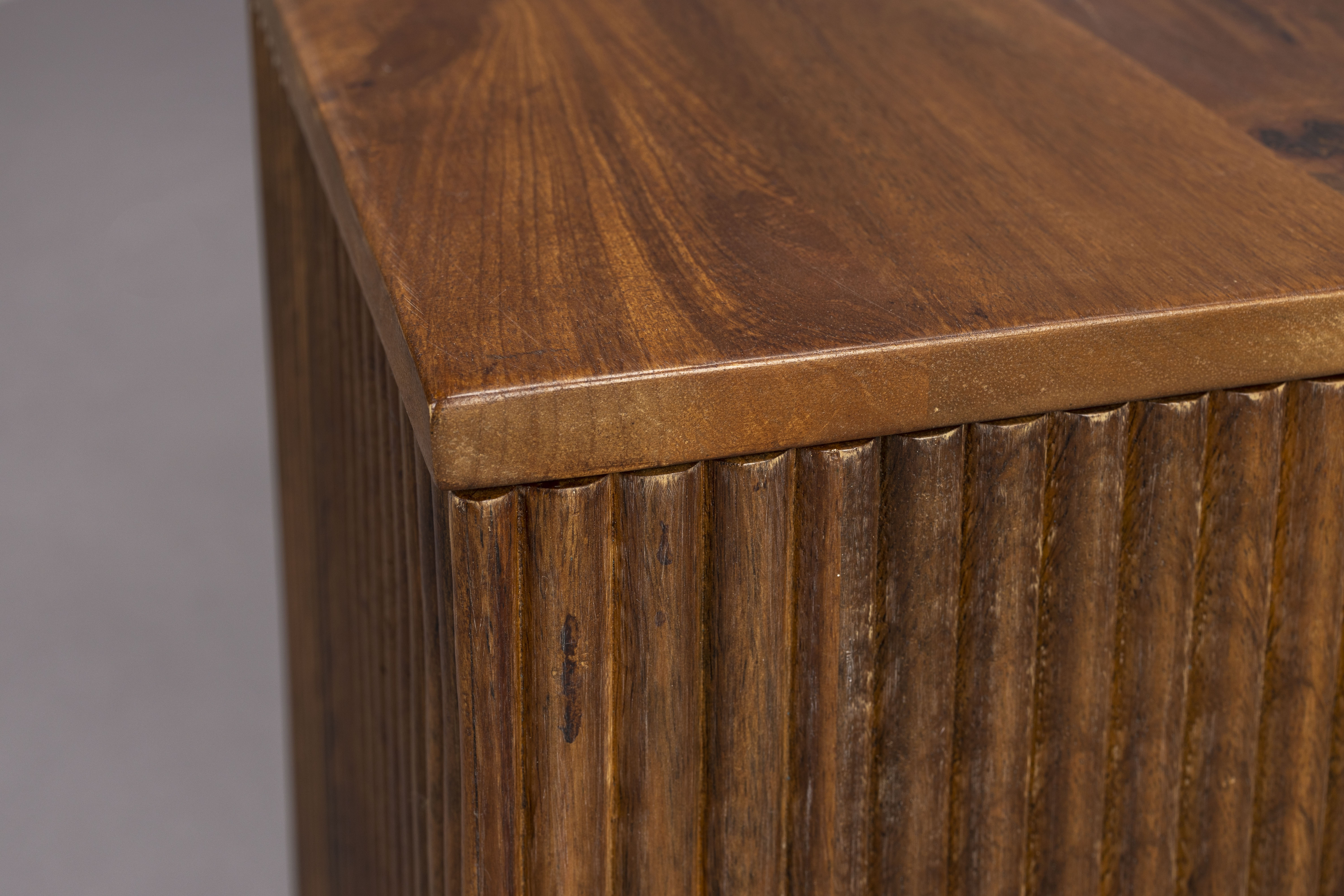 Dutchbone Set Of 2 Ribble Mango Wood Plant Stand Column Side Tables