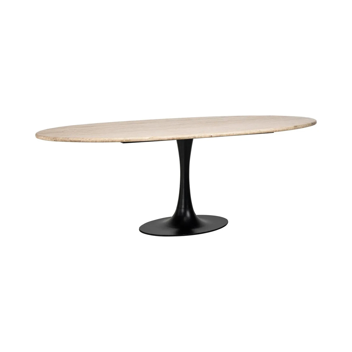 Richmond Interiors Hampton Beige Travertine Oval Dining Table | 8 Seater