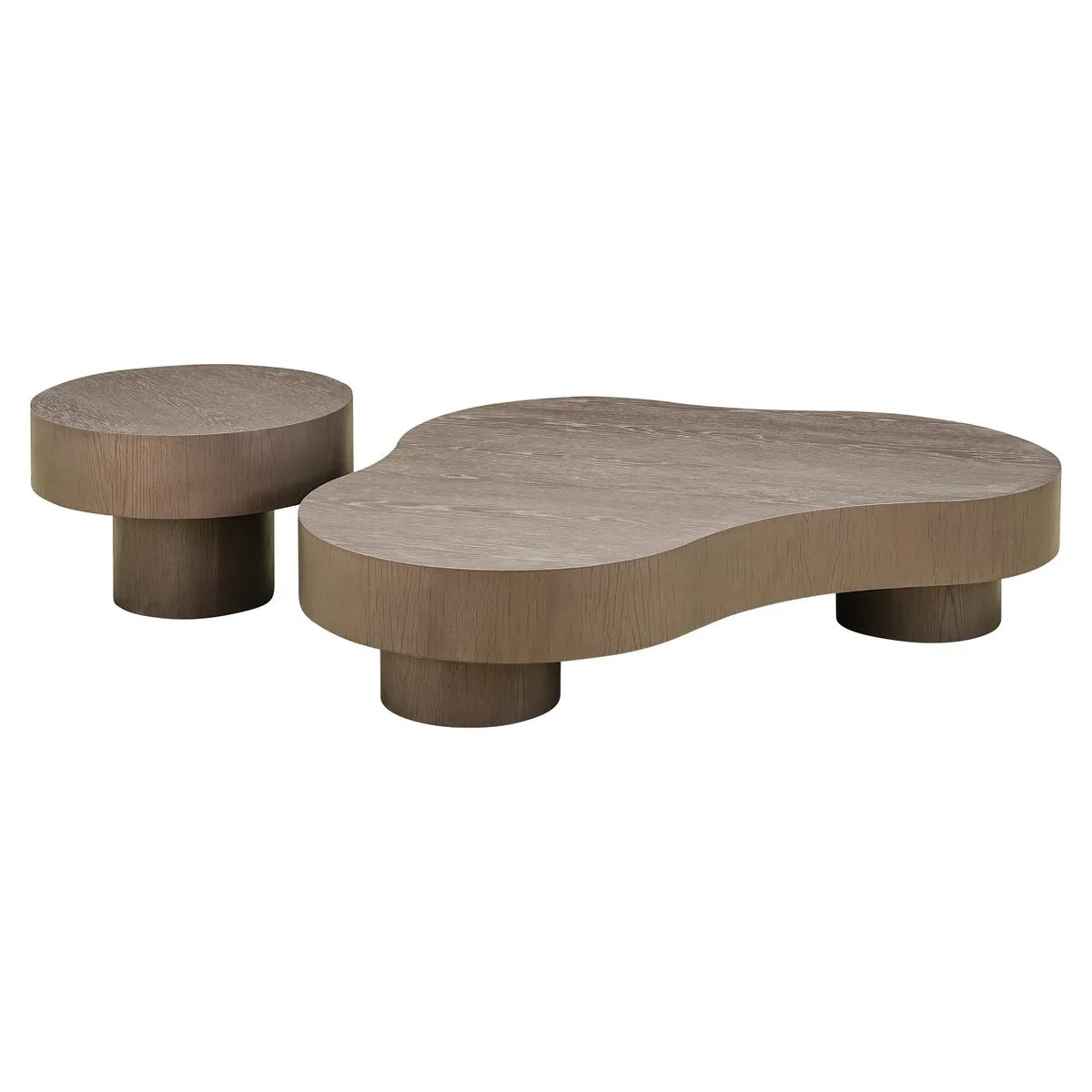 Set of 2 Richmond Interiors Bogor Bronze Oak Wood Coffee Table
