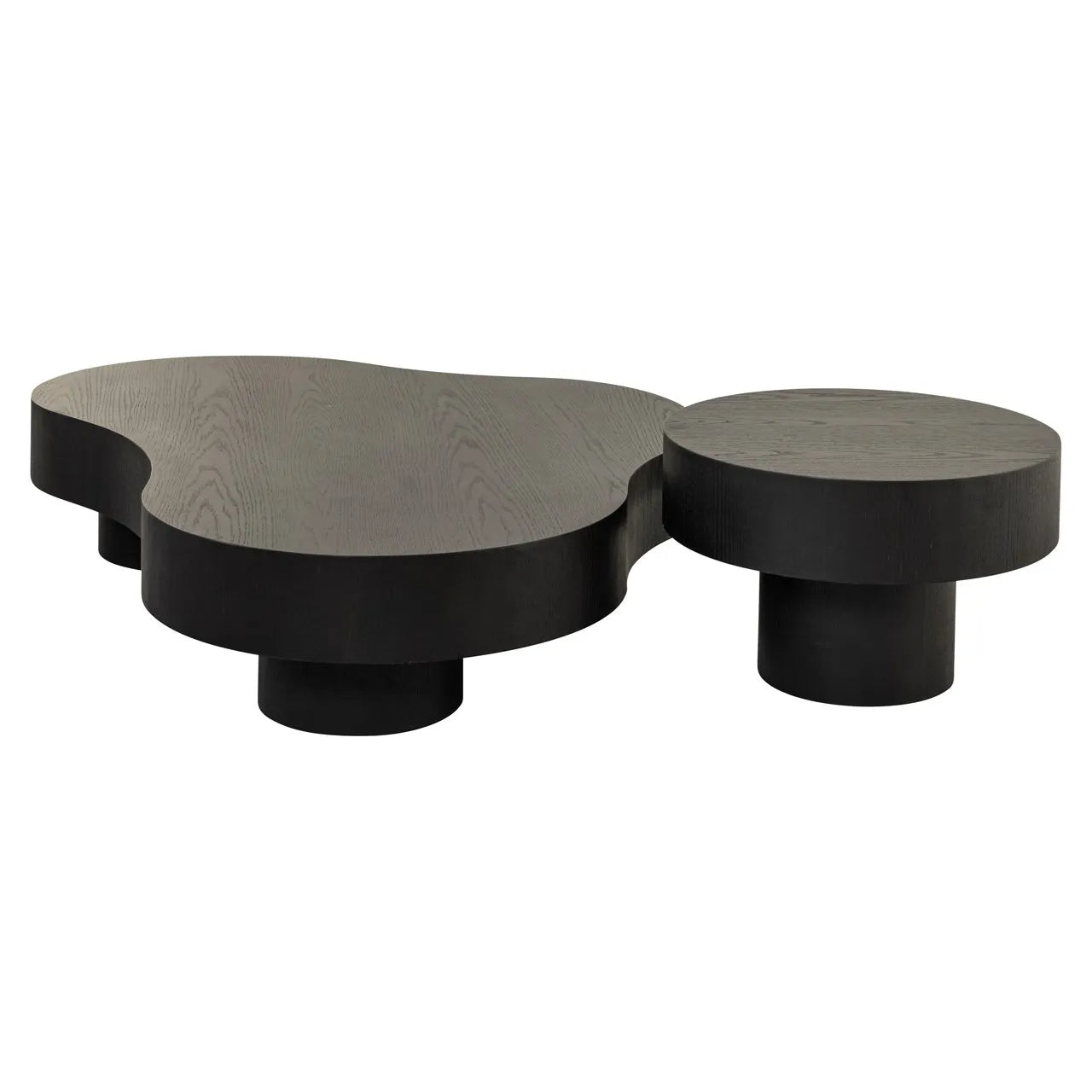 Set of 2 Richmond Interiors Bogor Black Oak Wood Coffee Table