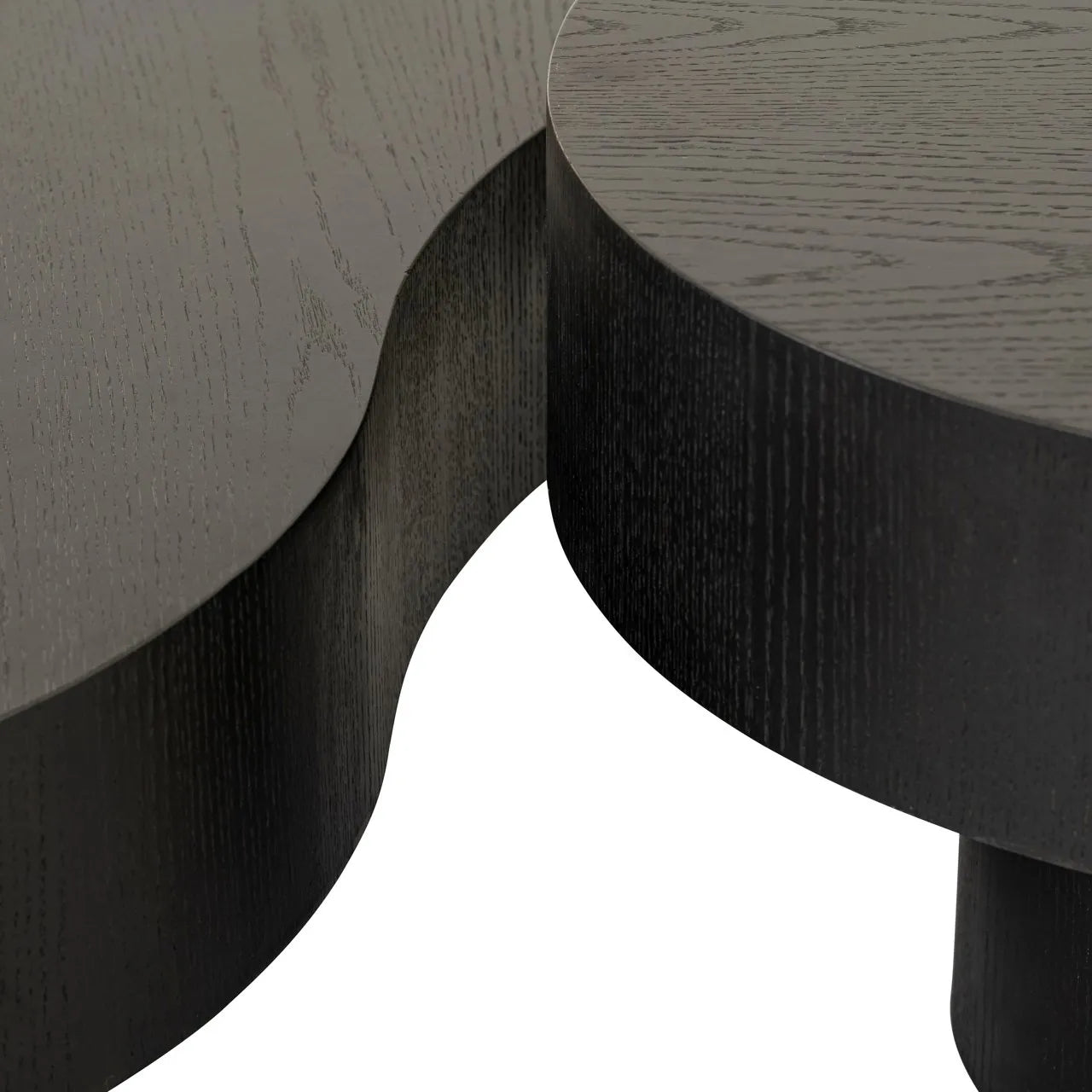 Set of 2 Richmond Interiors Bogor Black Oak Wood Coffee Table