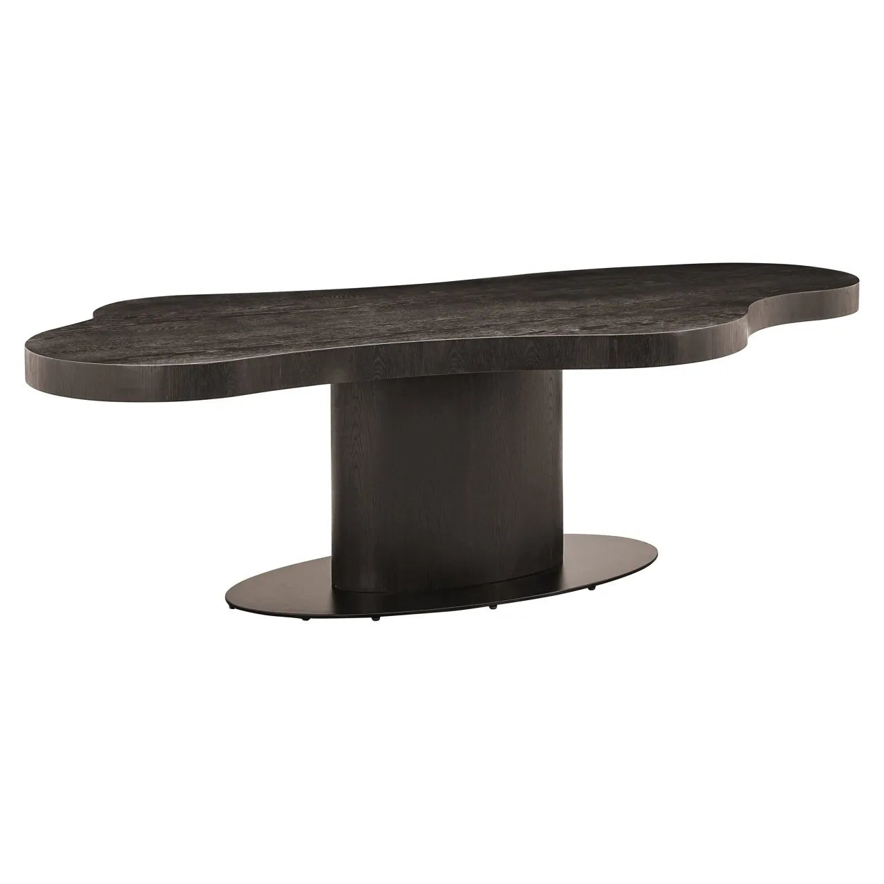 Richmond Interiors Bogor Carved Black Oak Wood Dining Table | 8 Seater