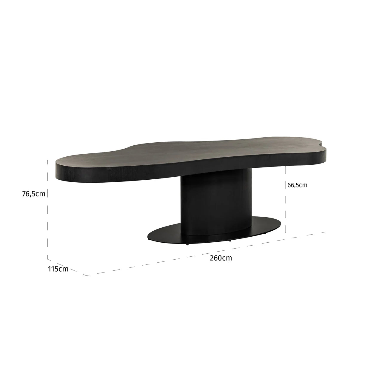Richmond Interiors Bogor Carved Black Oak Wood Dining Table | 8 Seater