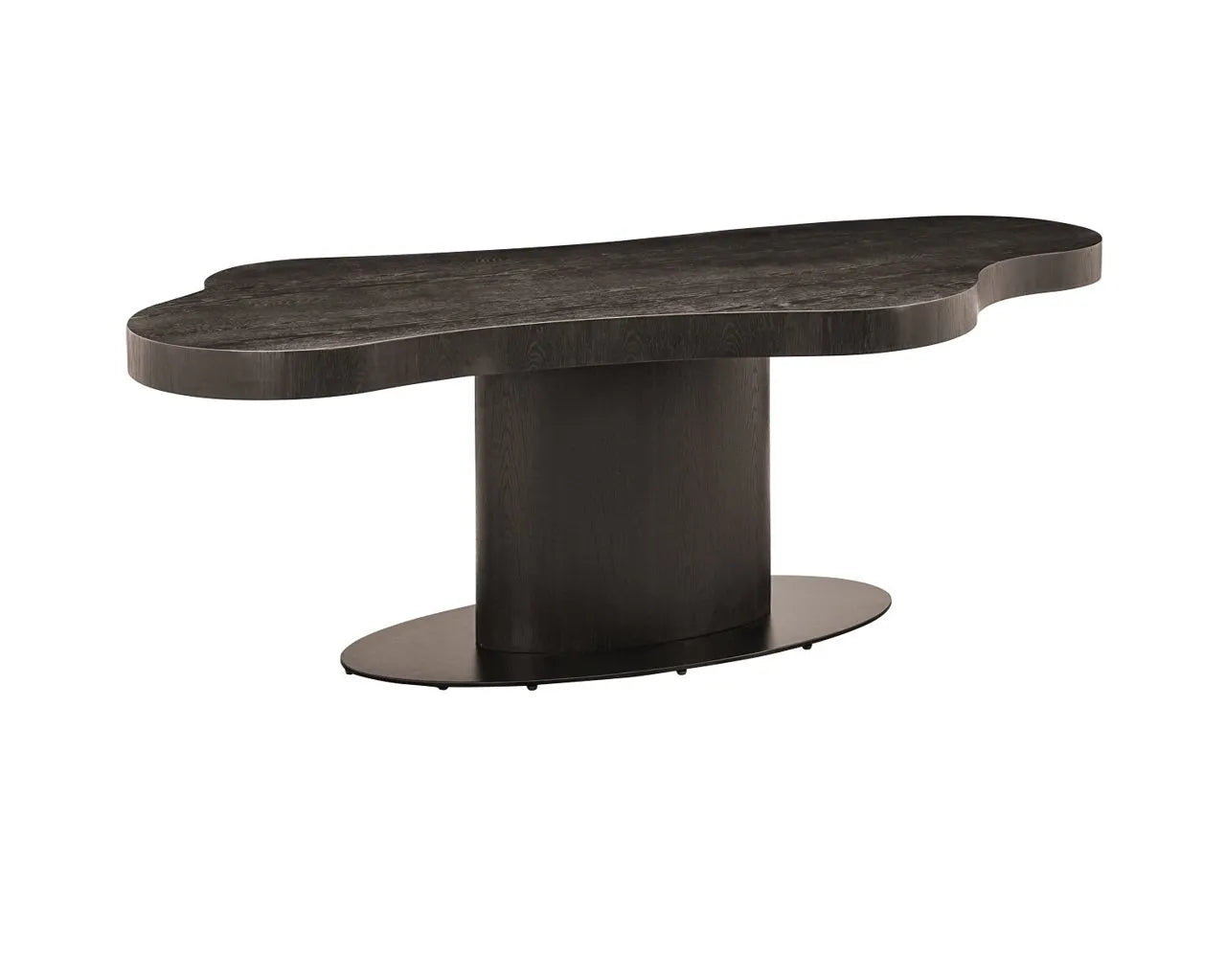 Richmond Interiors Bogor Carved Black Oak Wood Dining Table | 6-8 Seater
