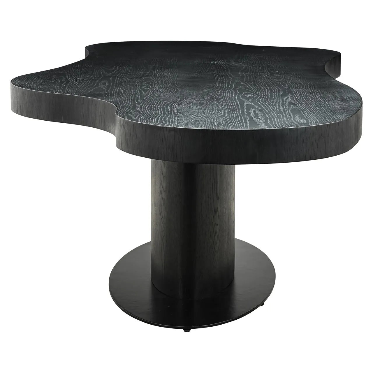Richmond Interiors Bogor Carved Black Oak Wood Dining Table | 6-8 Seater