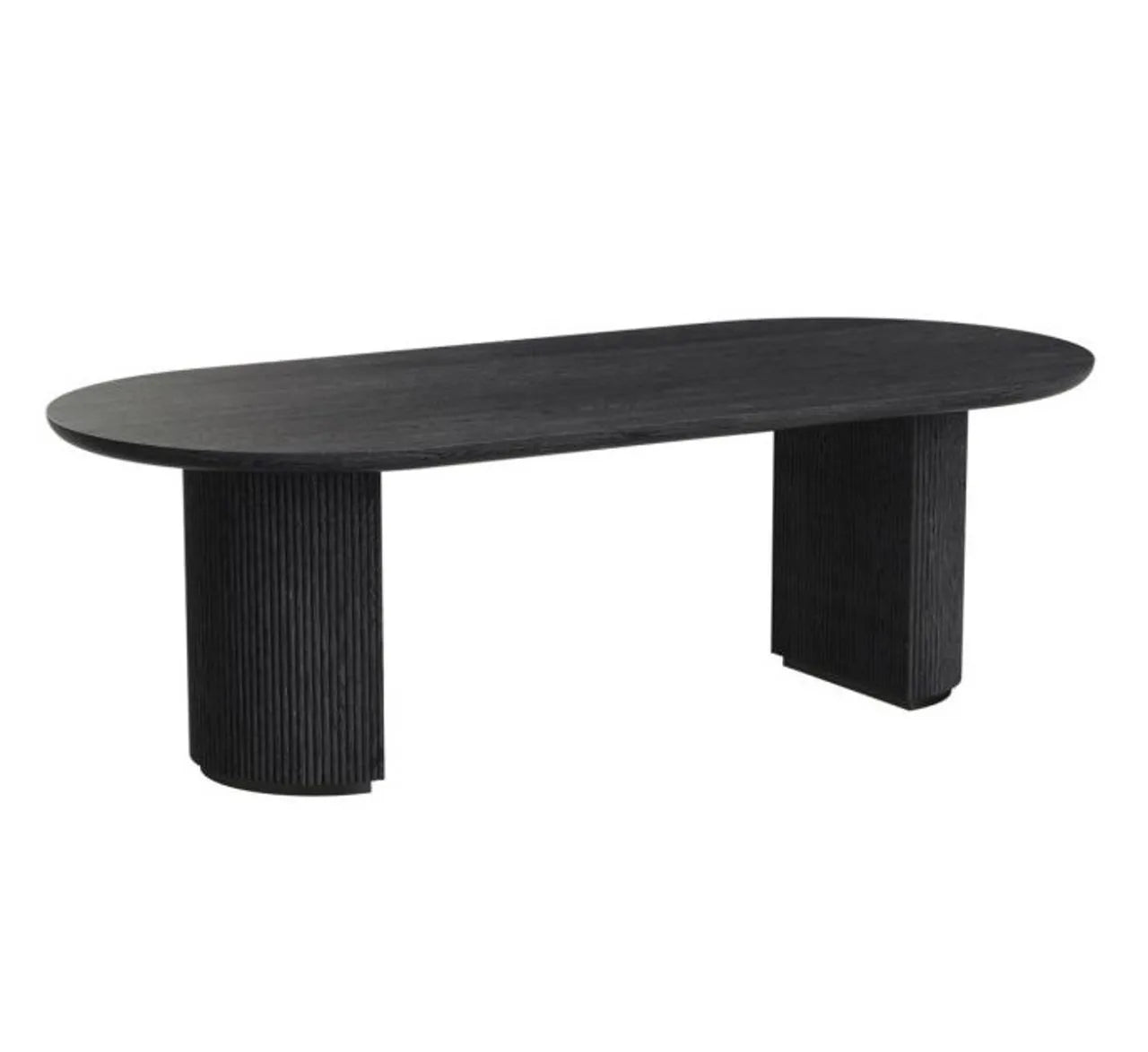 Richmond Interiors Kingston Black Oak Wood Dining Table | 8-10 Seater