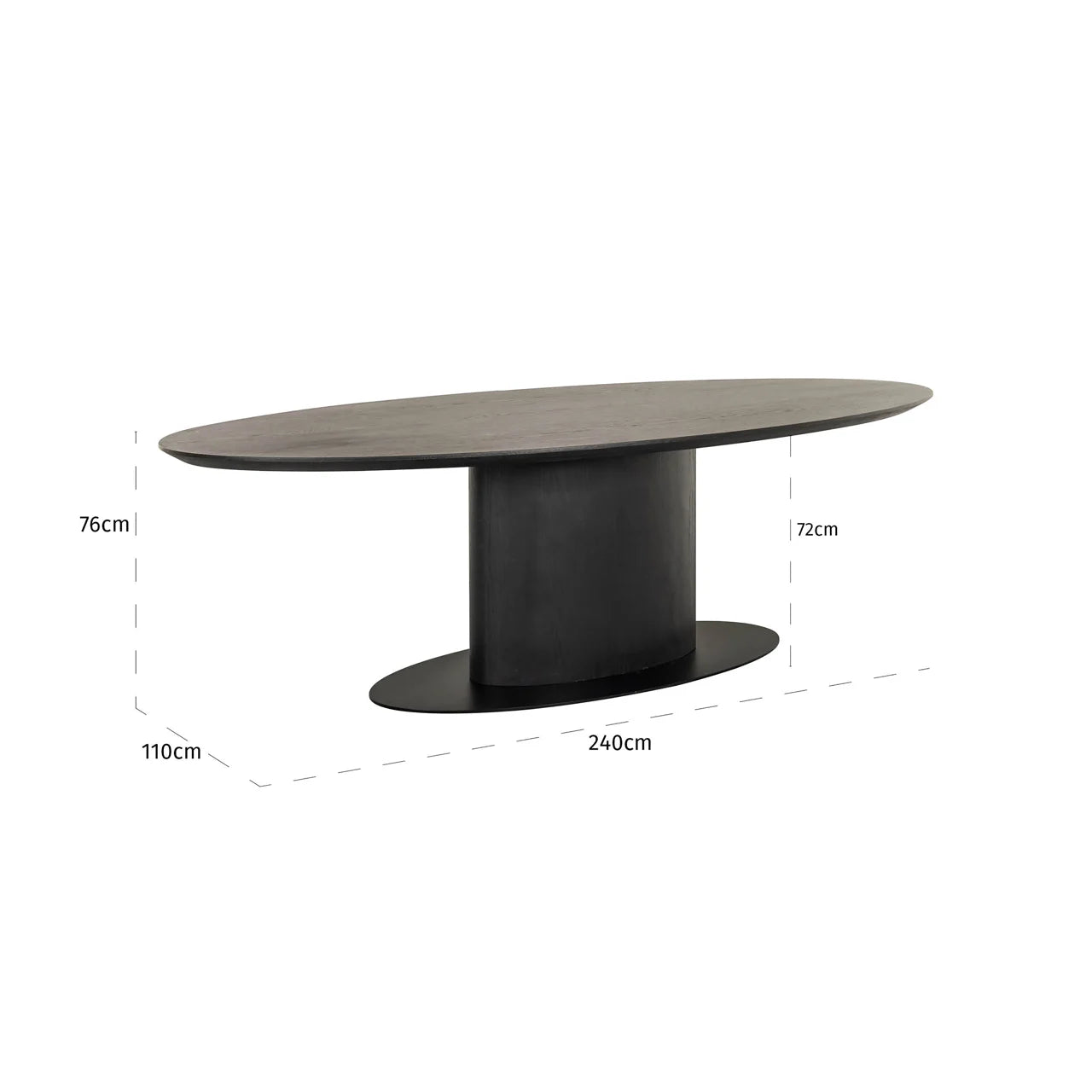Richmond Interiors Gordon Black Oak Wood Dining Table | 8 Seater
