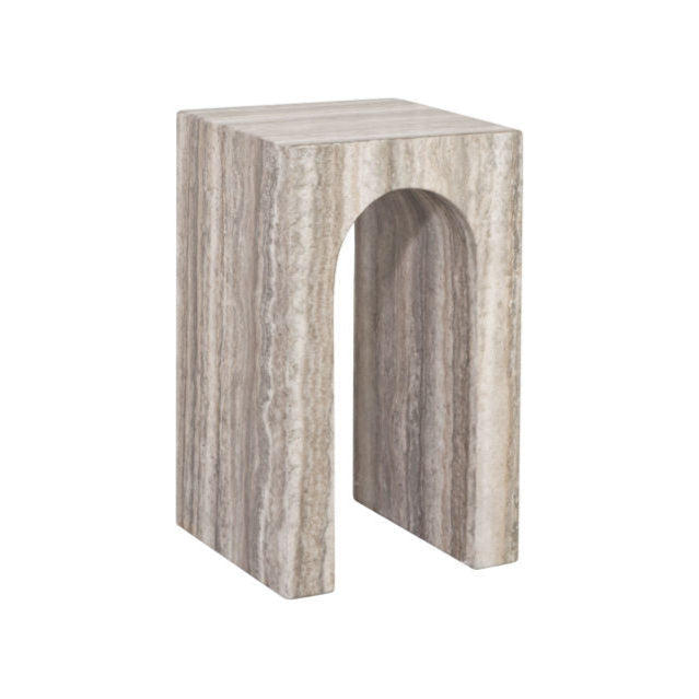End table Dulce grey faux travertine