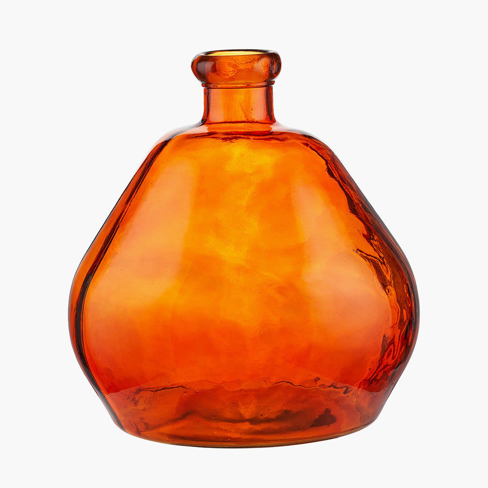 Orange Organic Shaped Recycled Glass Vase – Otello's Home
