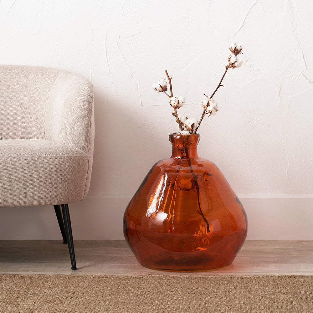 Orange Organic Shaped Recycled Glass Vase – Otello's Home
