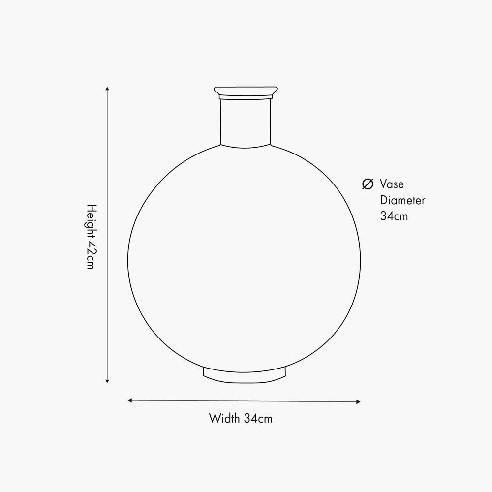 Sea Green Round Ribbed Glass Vase