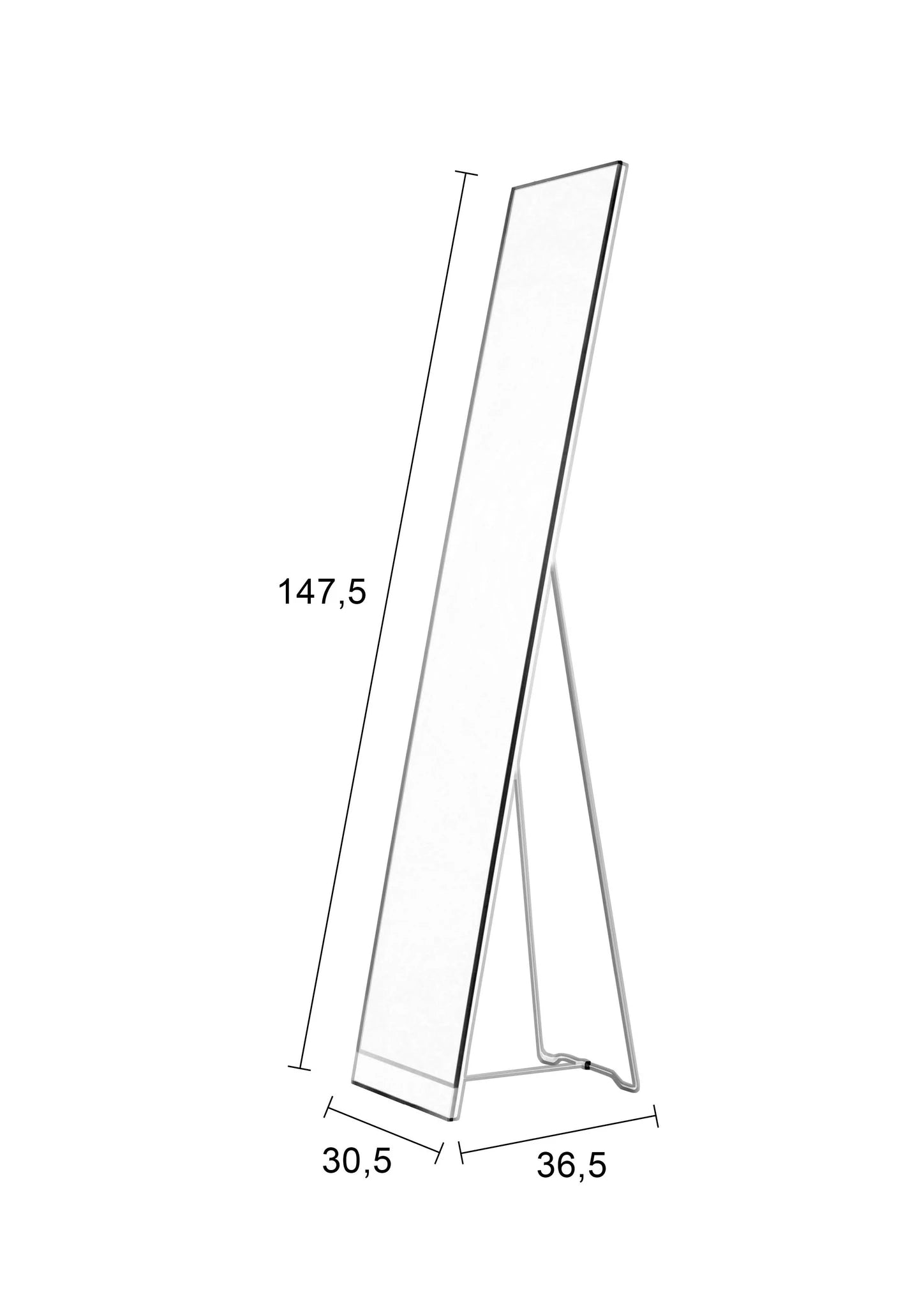 Stand White Steel Mirror