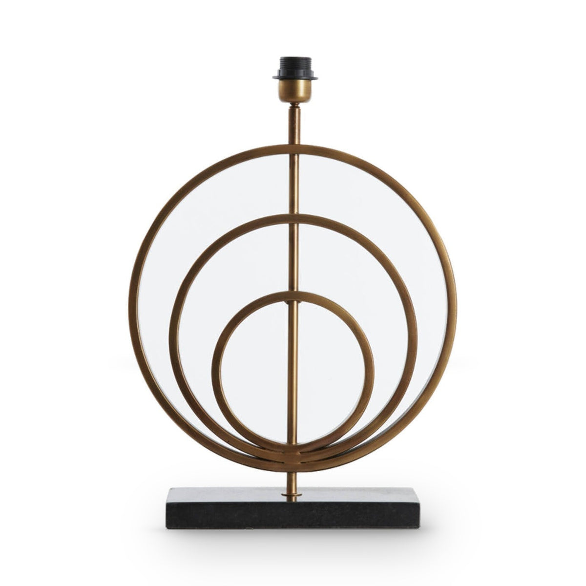 Cassel Antique Bronze Metal Concentric Ring Table Lamp Base 50cm