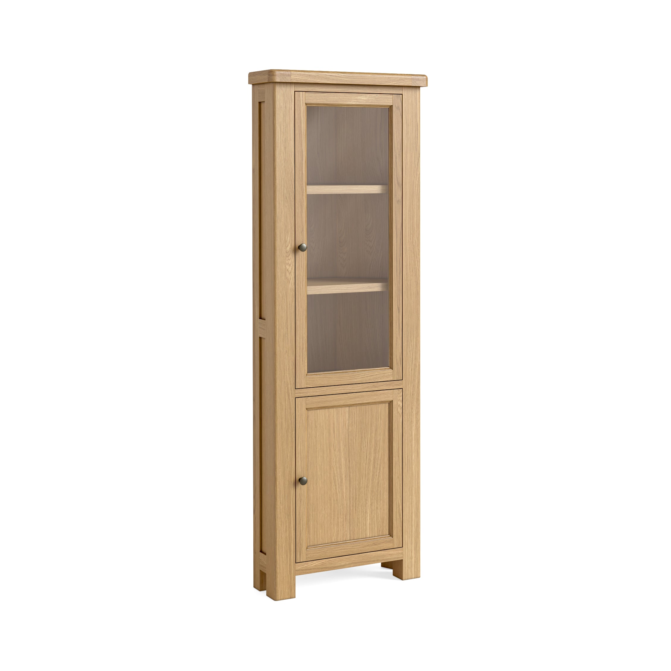 Jackson Oak Wood Corner Display Cabinet