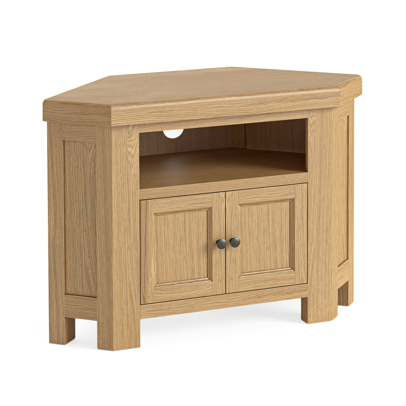 Jackson Oak Wood Corner TV Unit with 2 Doors