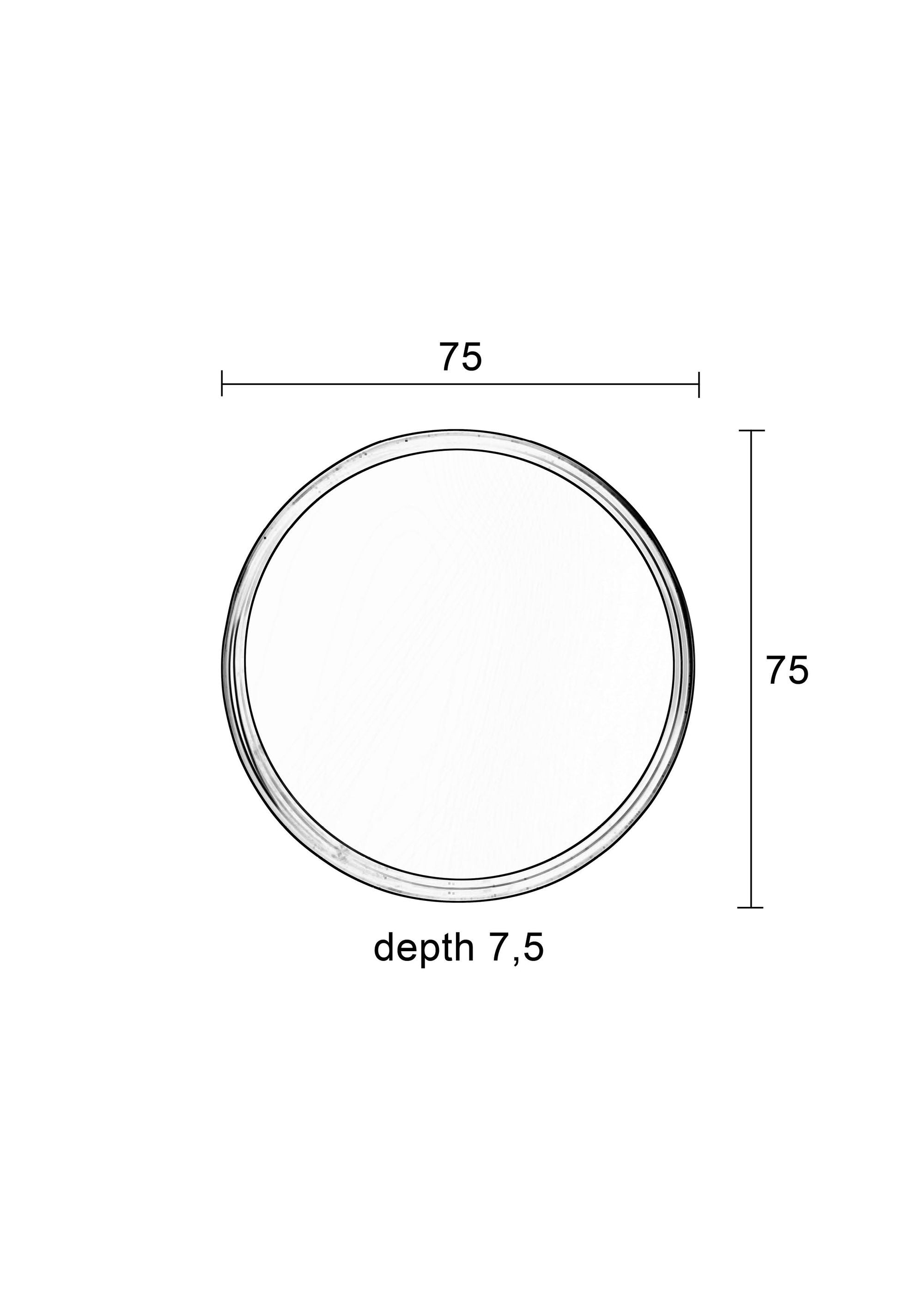 Raj Black Round Wall Mirror Large