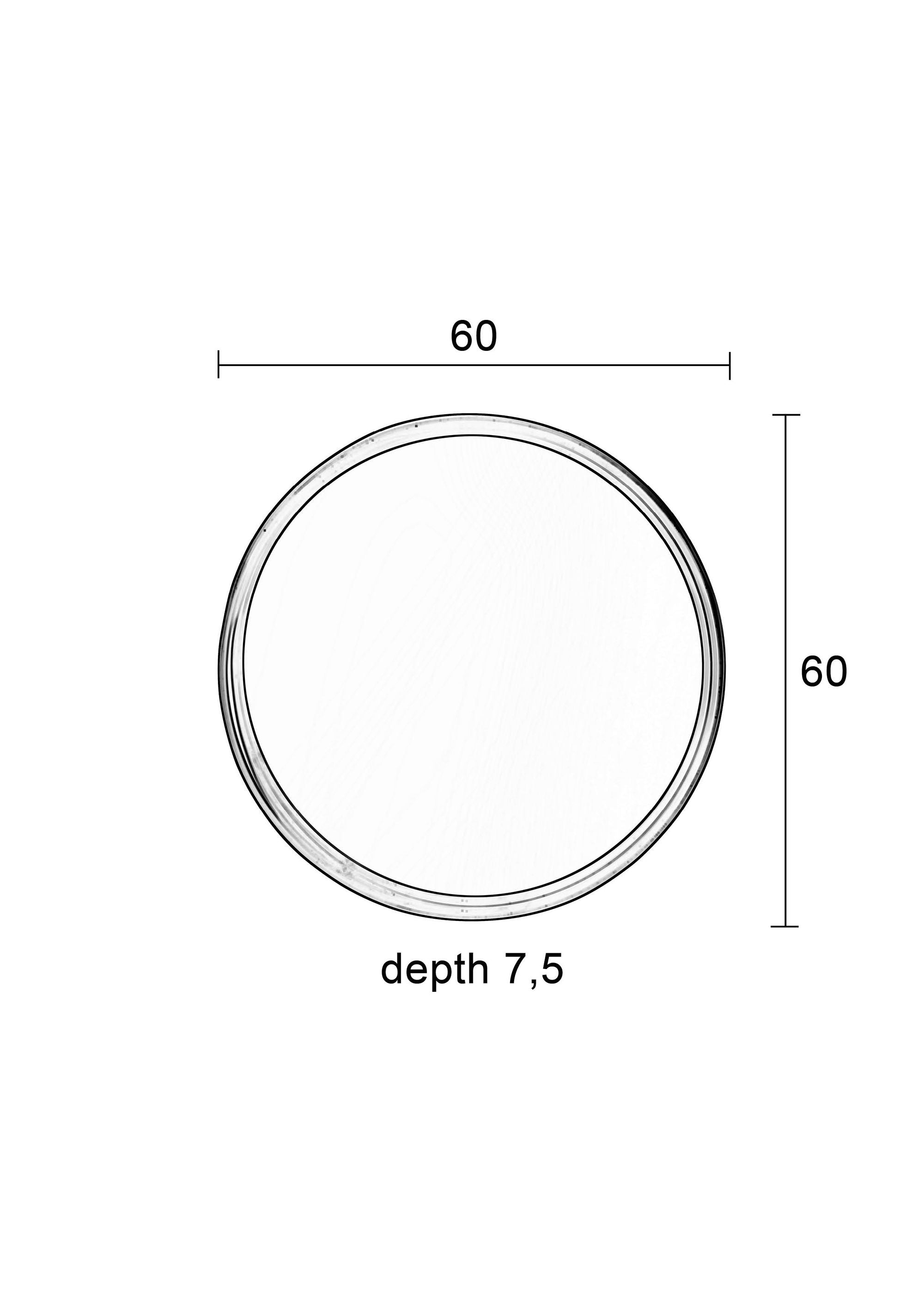 Raj Black Round Wall Mirror Medium