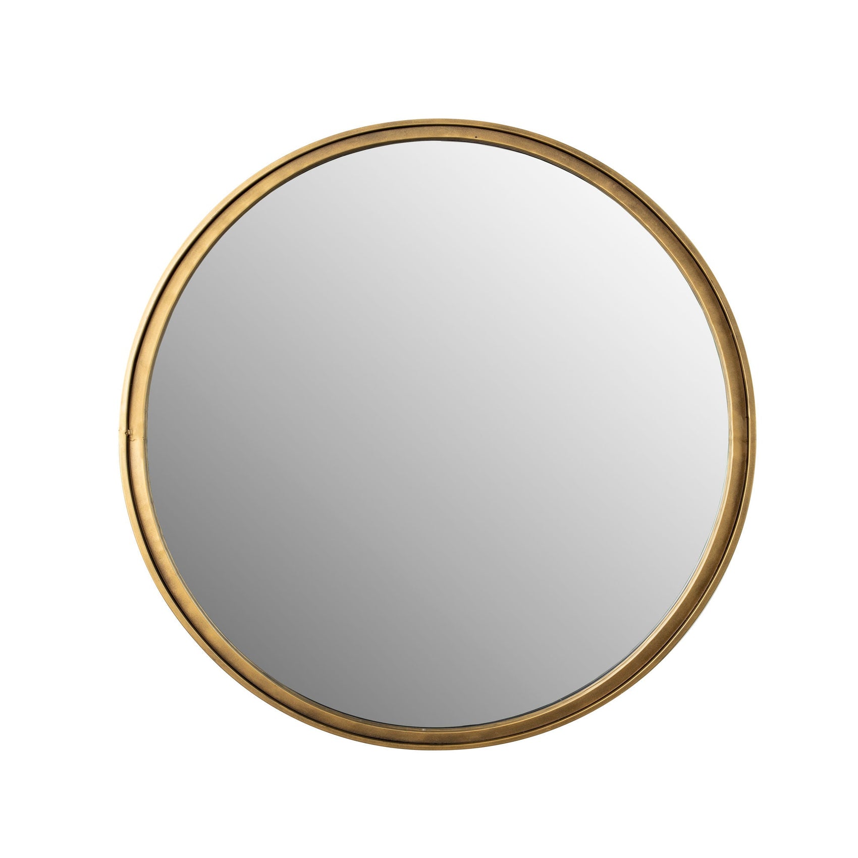 Matz Antique Brass Round Wall Mirror
