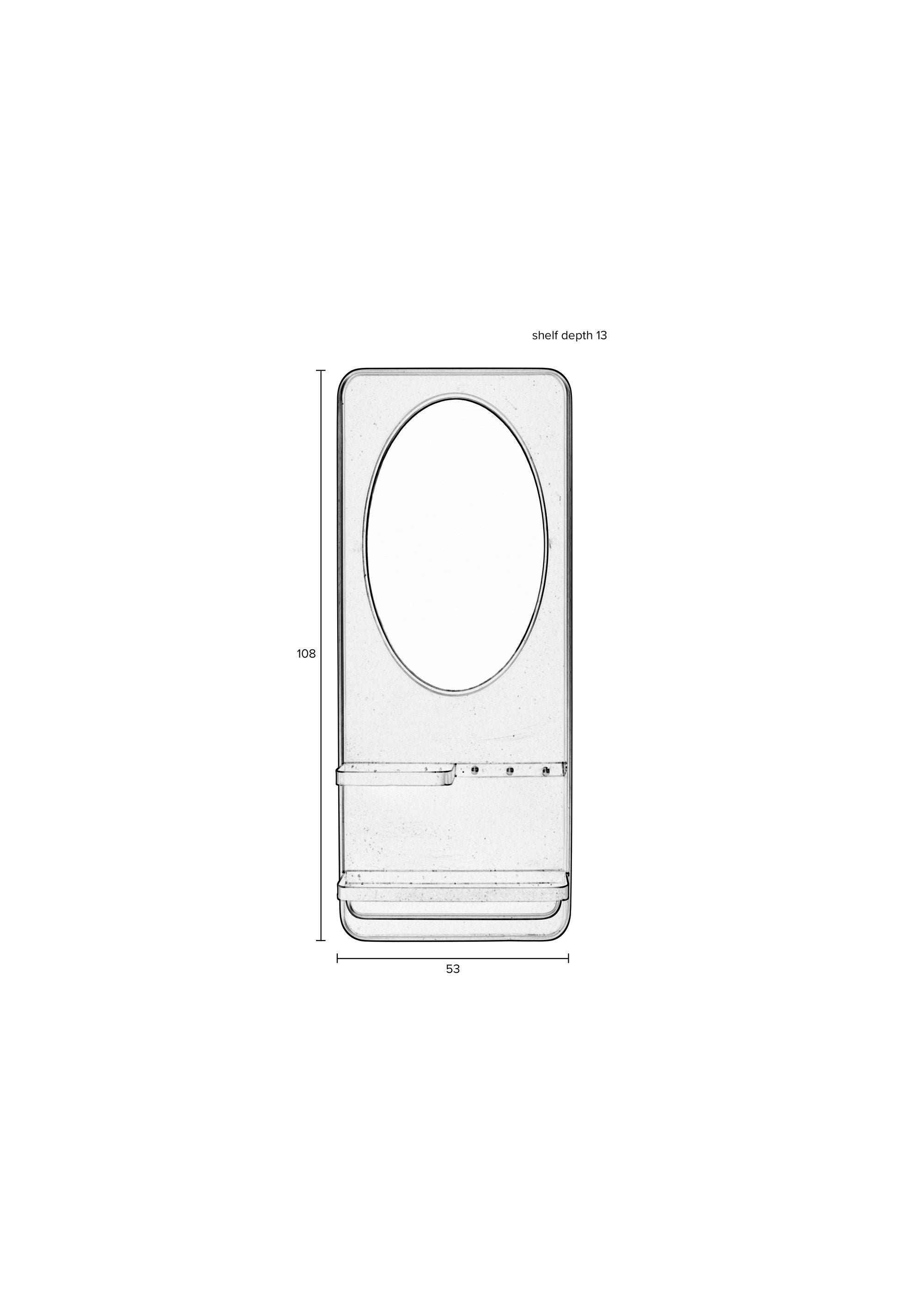 Pascal Black Shelf Wall Mirror Large