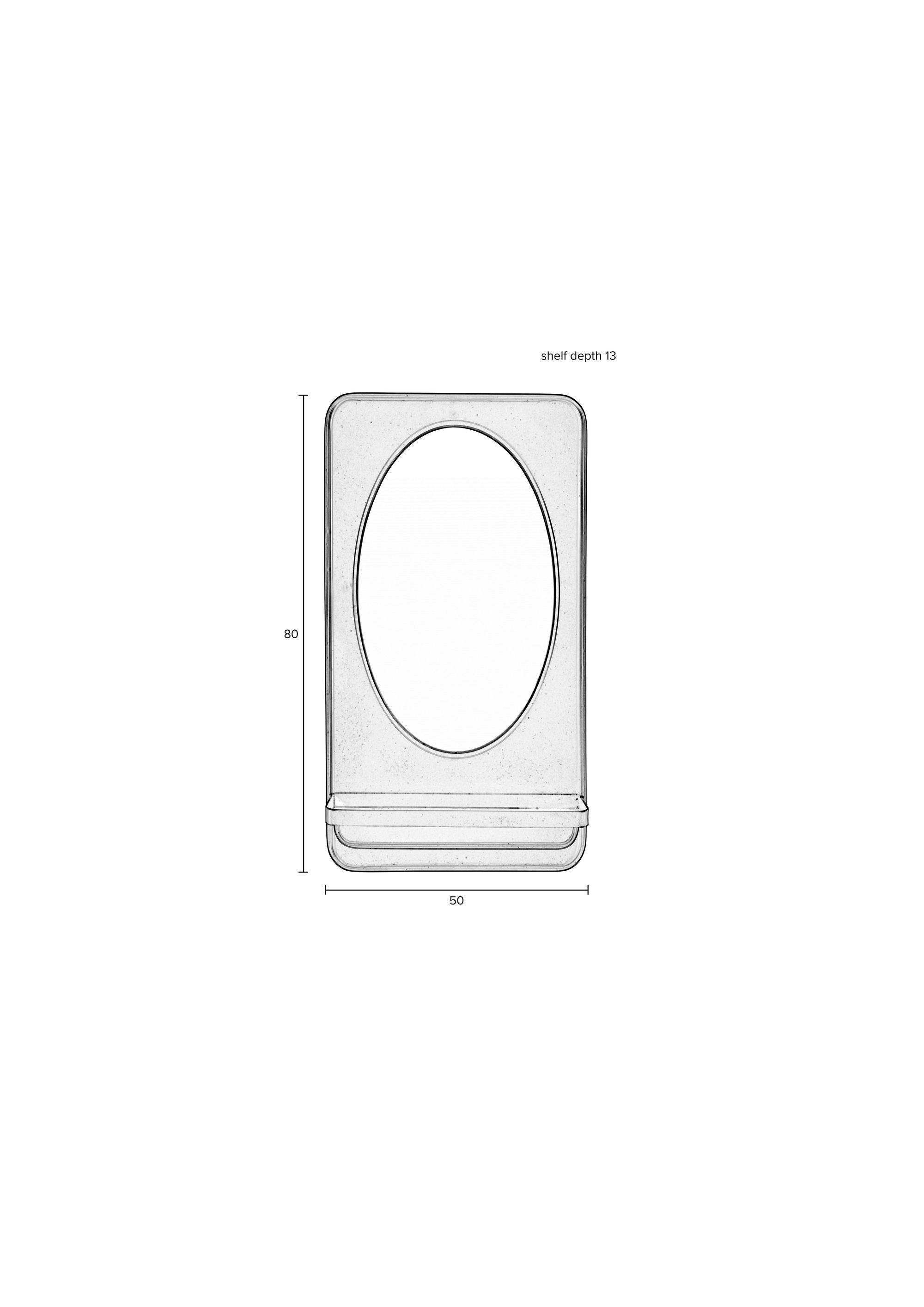 Pascal Black Shelf Wall Mirror Medium