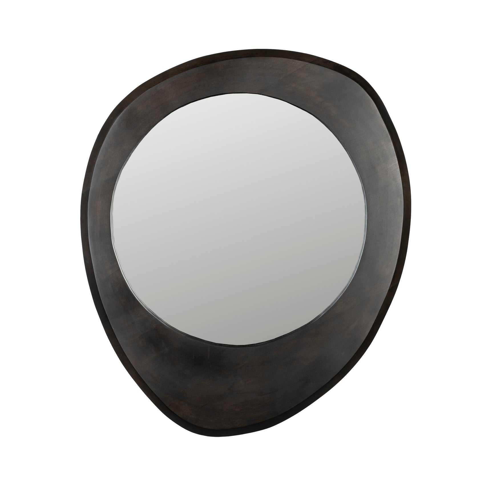 Dutchbone Aren Organic Black Wood Wall Mirror Medium