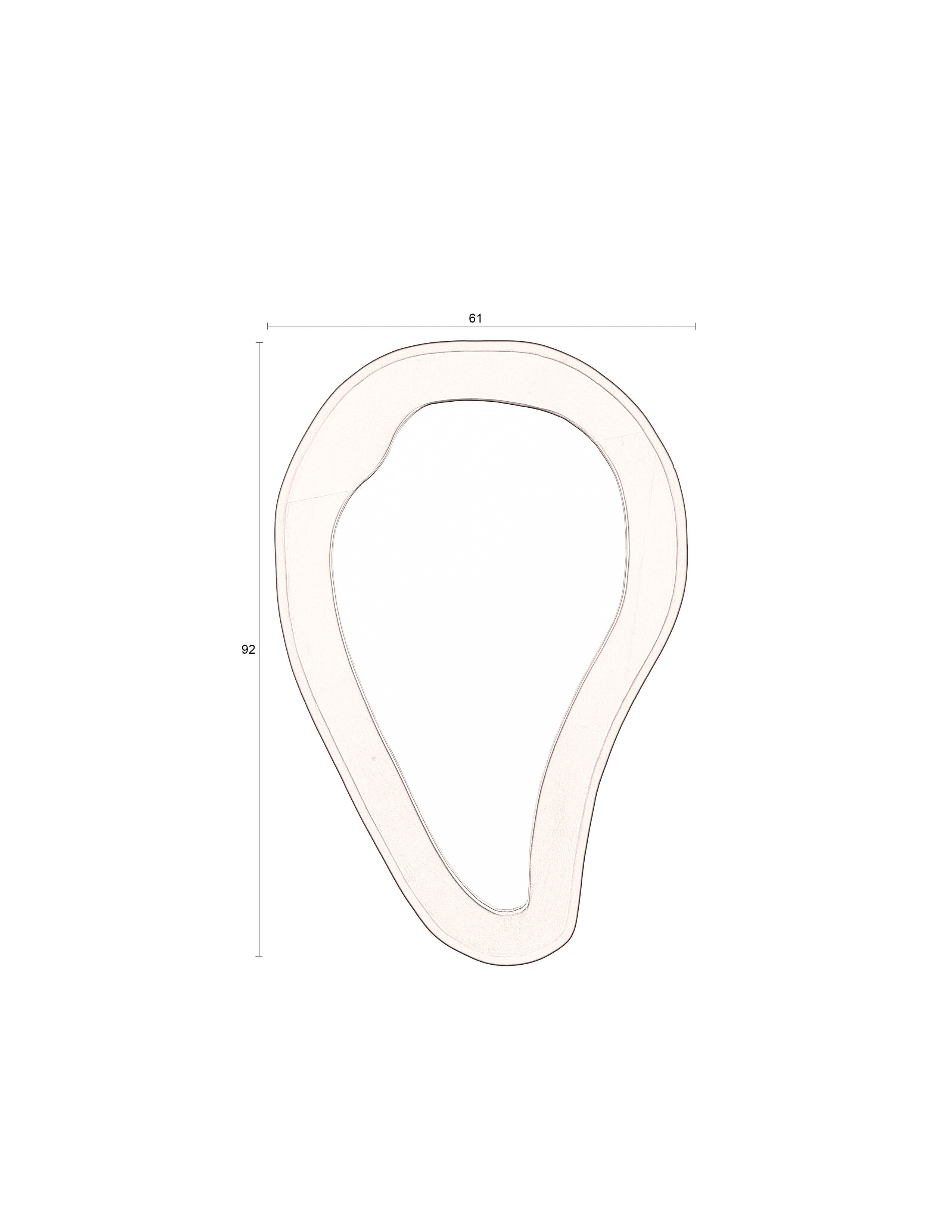 Dutchbone Aren Organic Black Wood Wall Mirror Large