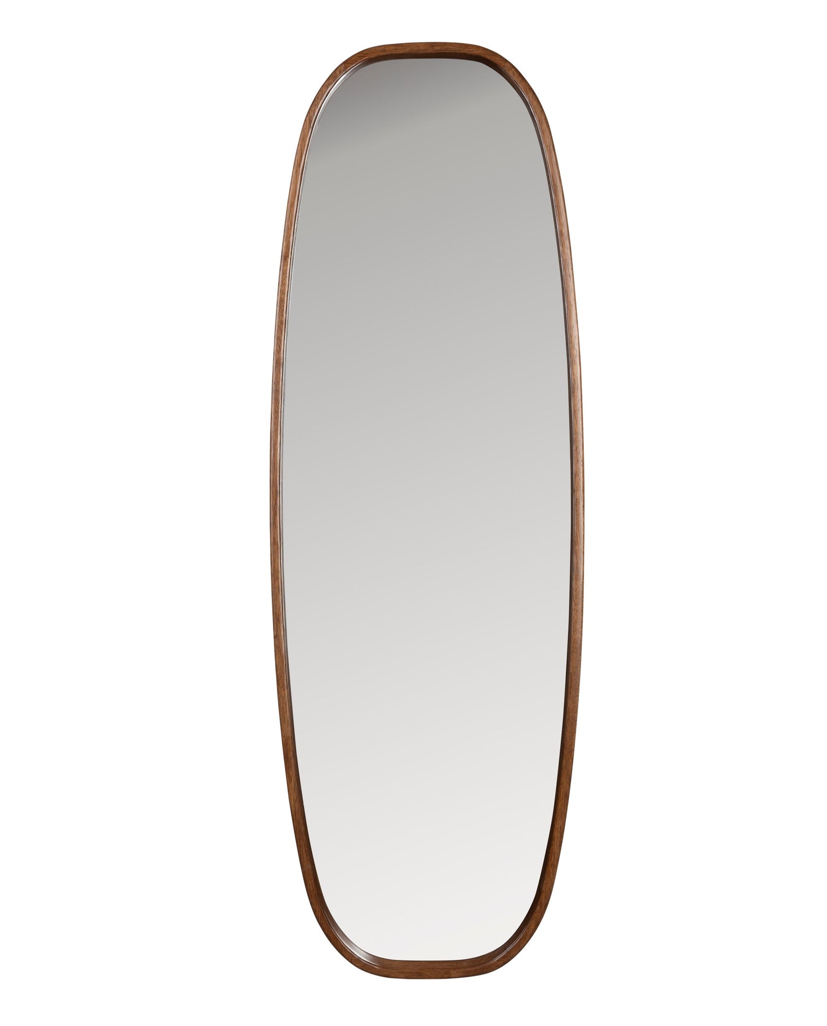 Nyko Brown Wood Rounded Rectangle Wall Mirror Large - CLEARANCE