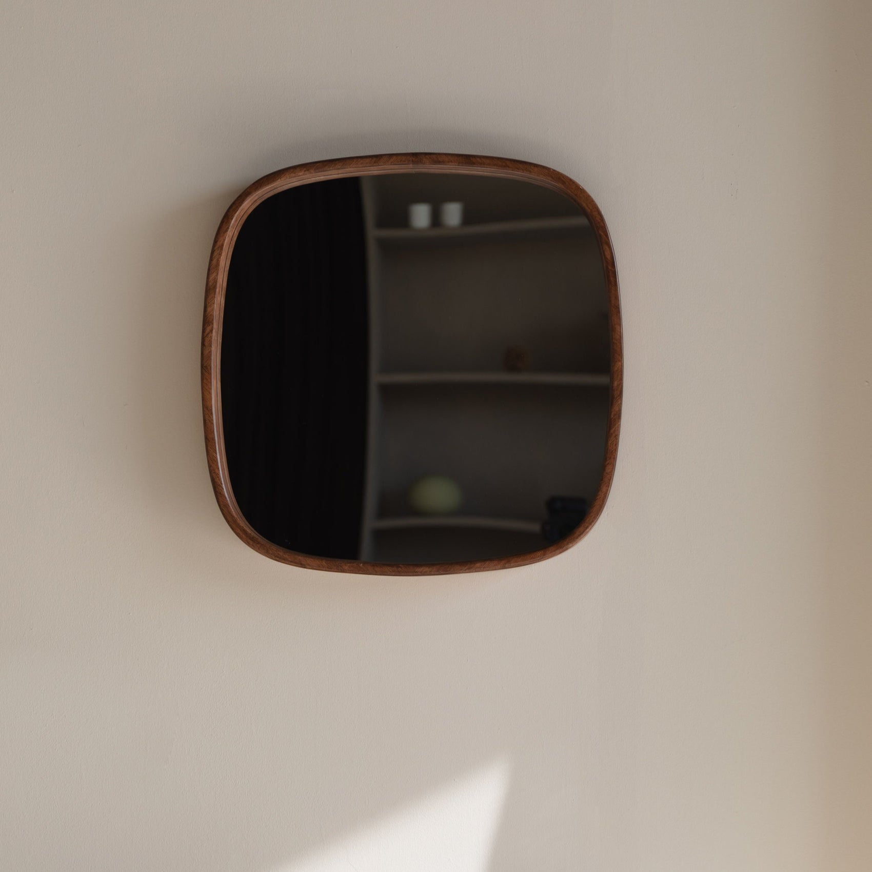 Nyko Brown Wood Square Wall Mirror