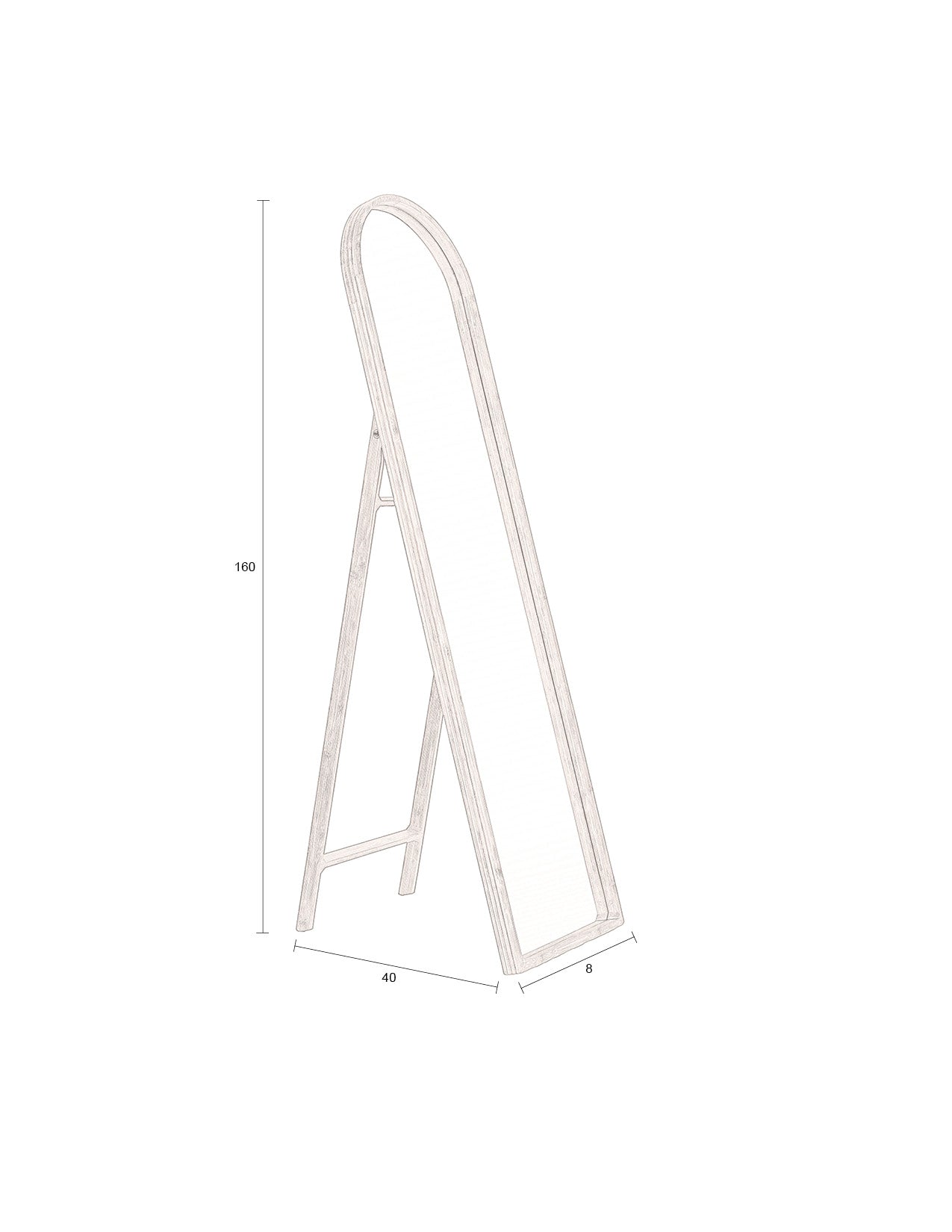 Dutchbone Caroun Natural Bamboo Standing Mirror