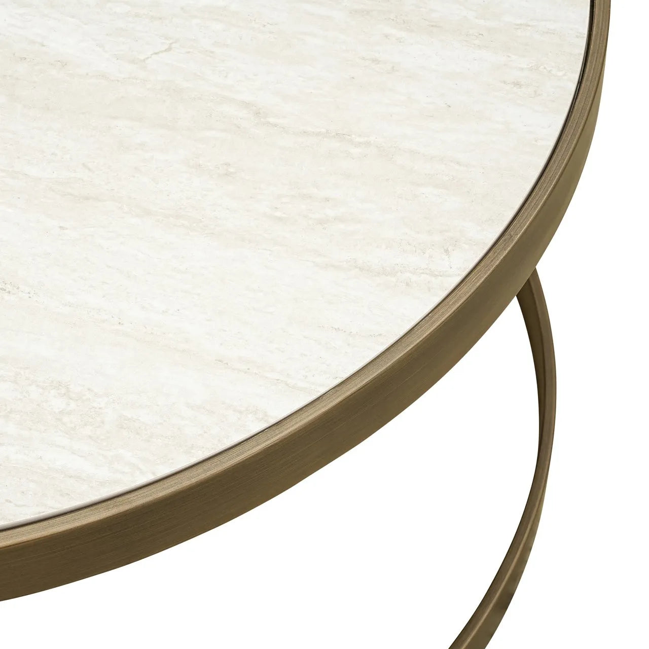 Set of 2 Richmond Interiors Tivoli Gold & White Marble Coffee Table Nest