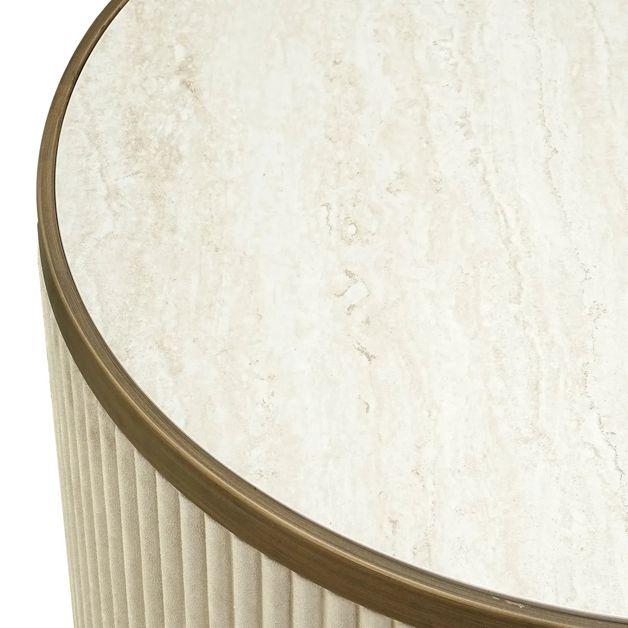 Set of 2 Richmond Interiors Tivoli Gold & White Marble Coffee Table Nest