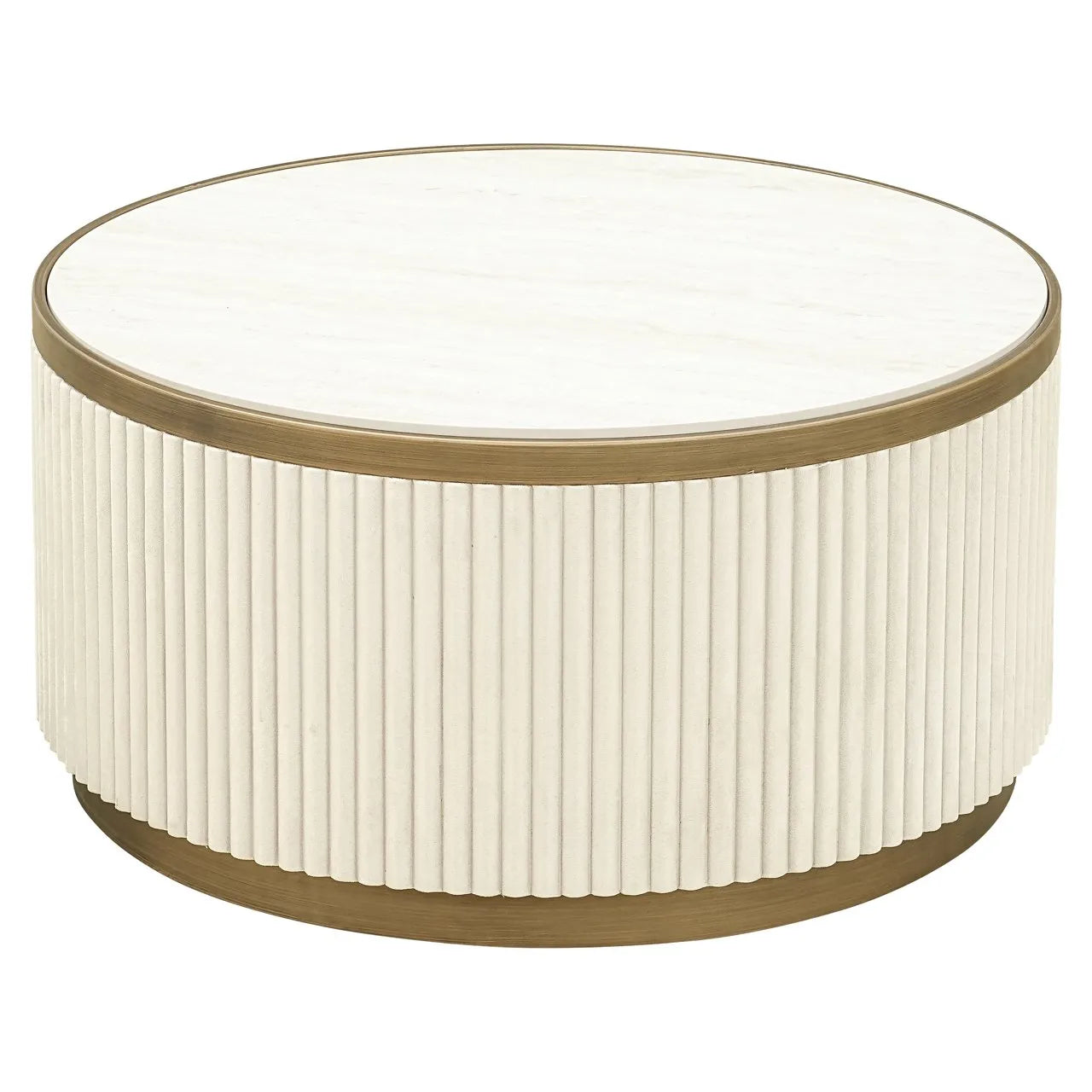 Set of 2 Richmond Interiors Tivoli Gold & White Marble Coffee Table Nest