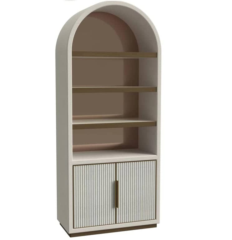 Display cabinet Tivoli with arched top 2-doors 3-shelves (White)