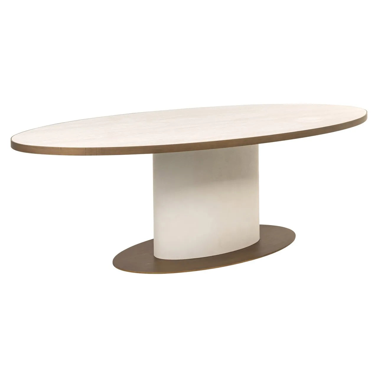 Richmond Interiors Tivoli White Travertine Oval Dining Table 230cm