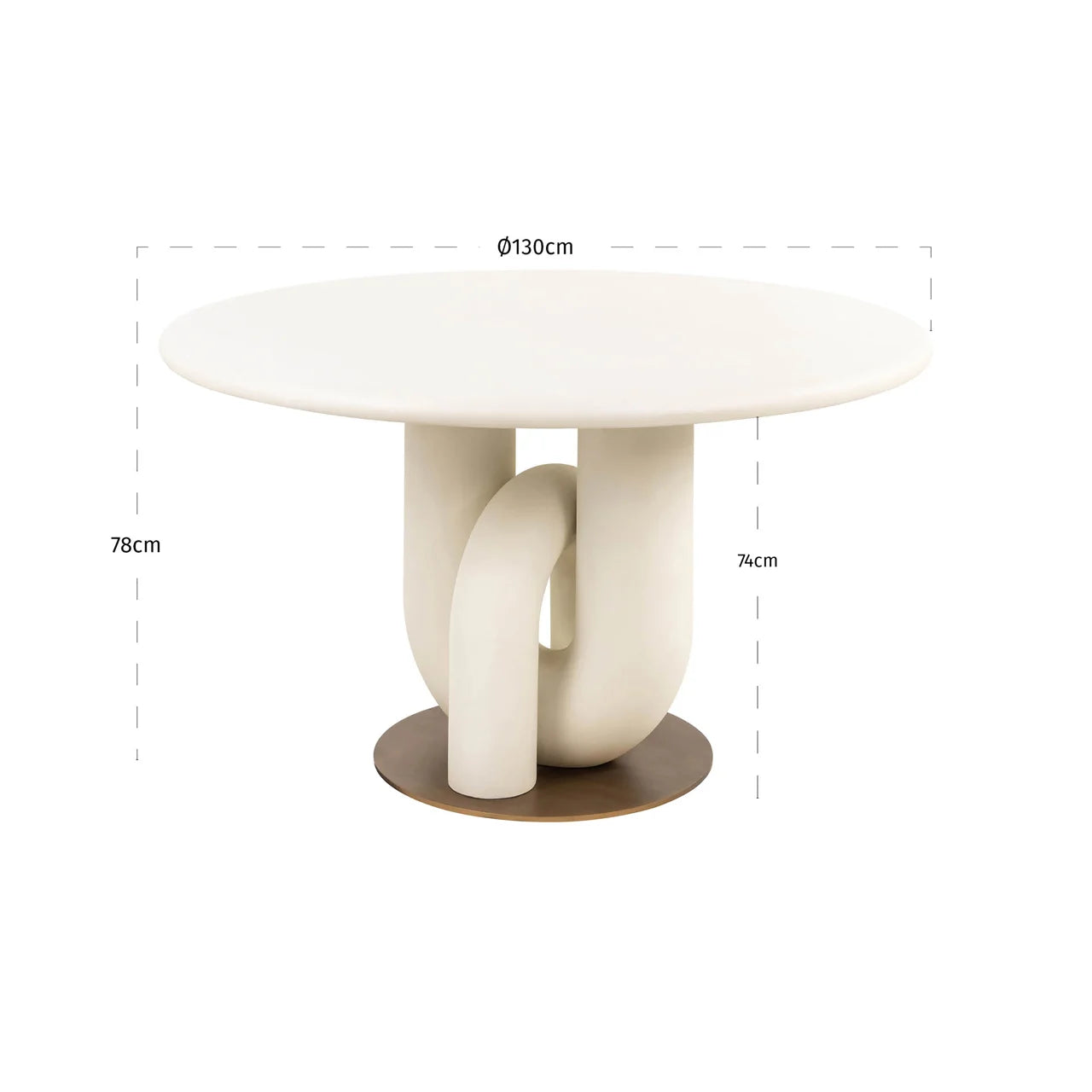 Richmond Interiors Winslow White Knot Round Dining Table 135cm