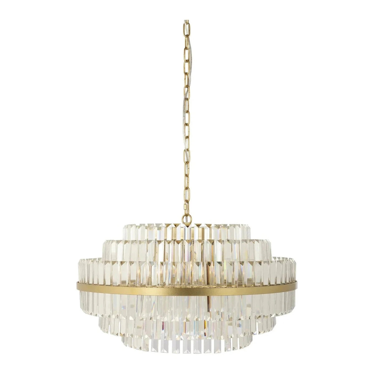 Richmond Interiors Desire Brushed Gold Crystal Glass Chandelier Large