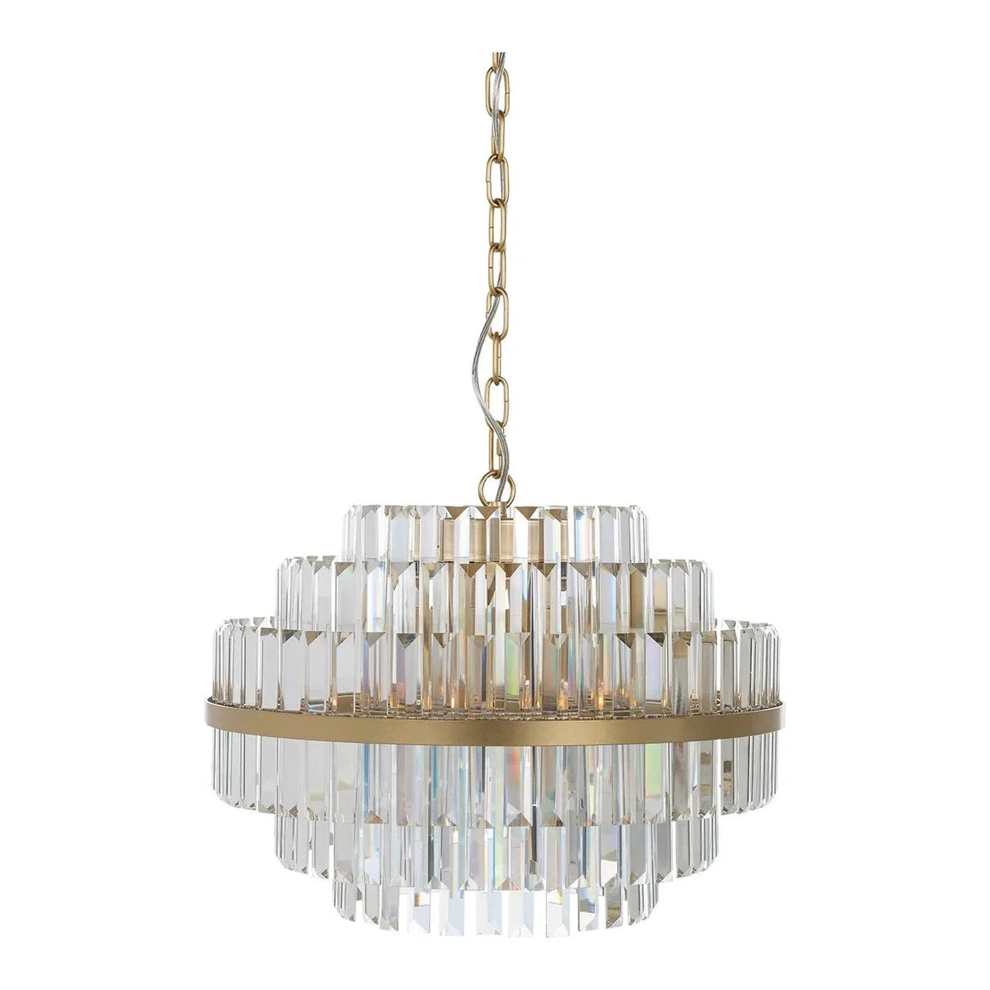 Richmond Interiors Desire Brushed Gold Crystal Glass Chandelier Small