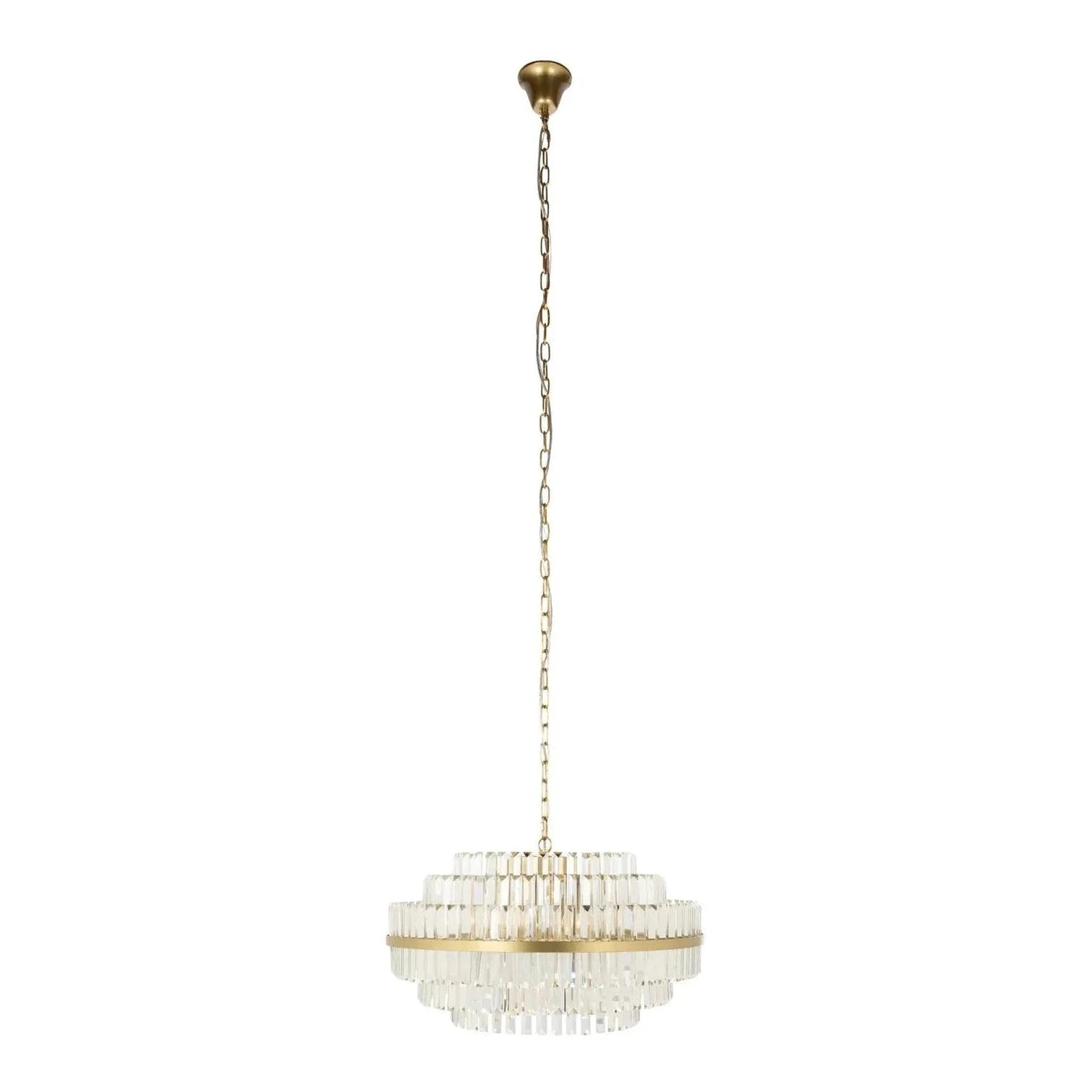 Richmond Interiors Desire Brushed Gold Crystal Glass Chandelier Medium