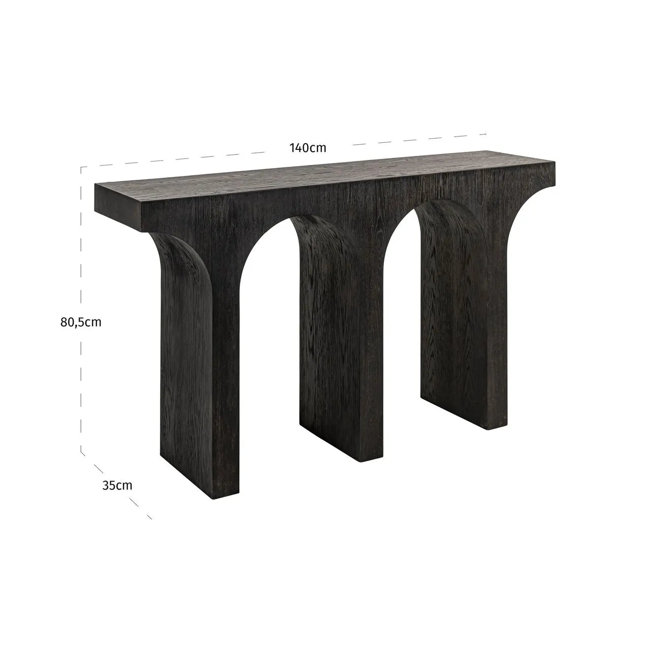 Richmond Interiors Ashford Dark Brown Oak Wood Console Table