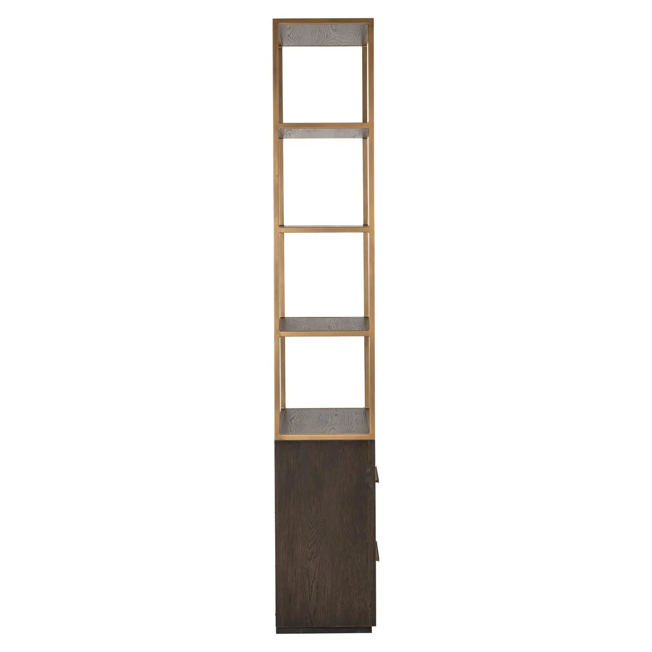 Richmond Interiors Carter Brown Oak Wood & Gold Display Unit | Small