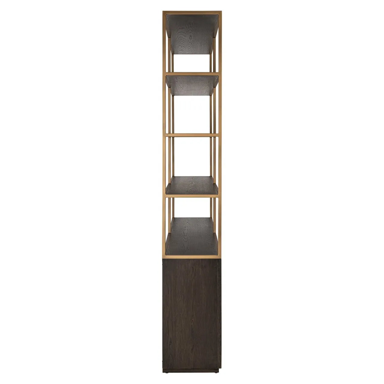 Richmond Interiors Carter Brown Oak Wood & Gold Display Unit | Large